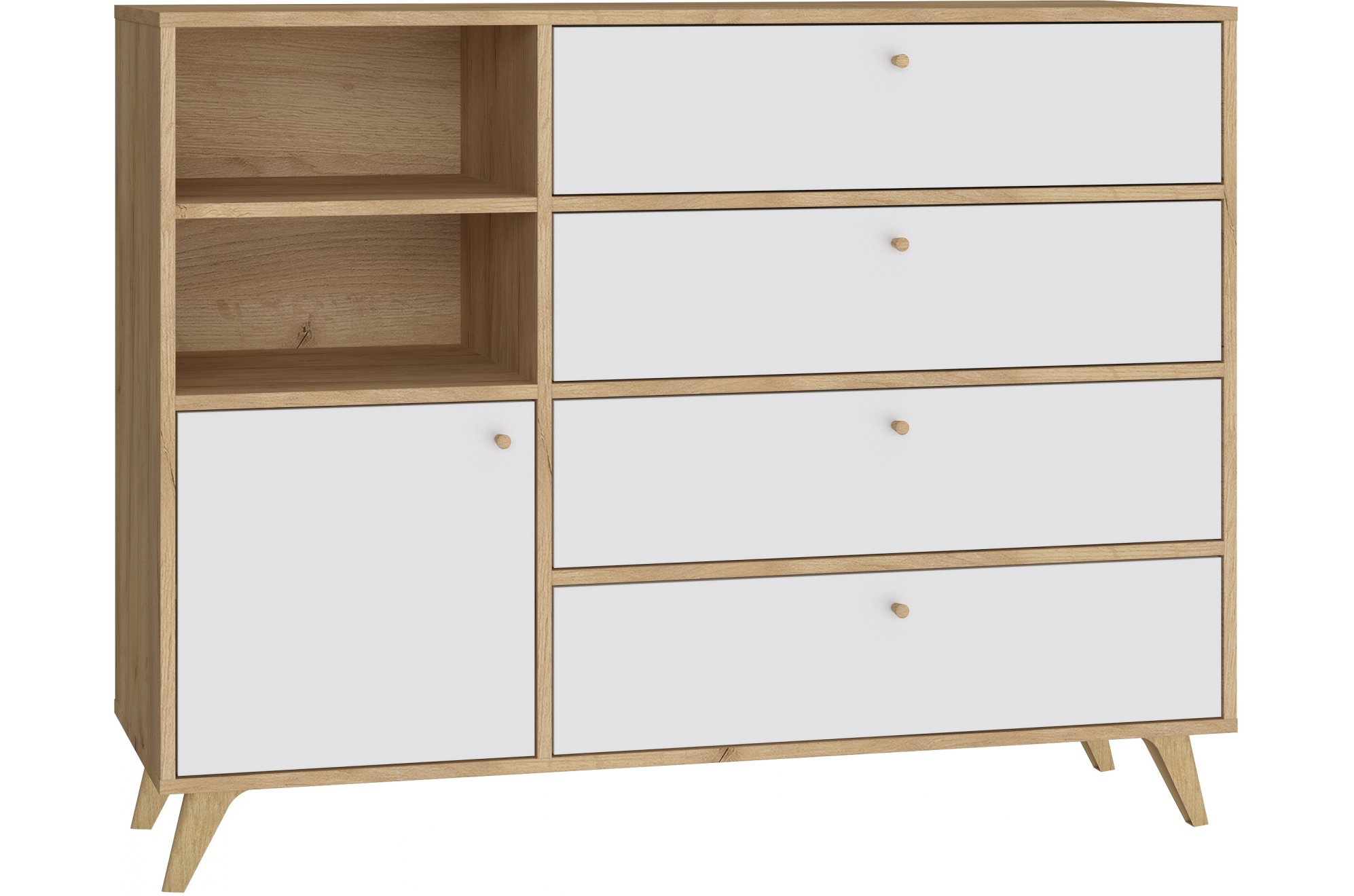 Комод Ирма ИР-12 дуб крафт / белый структурный