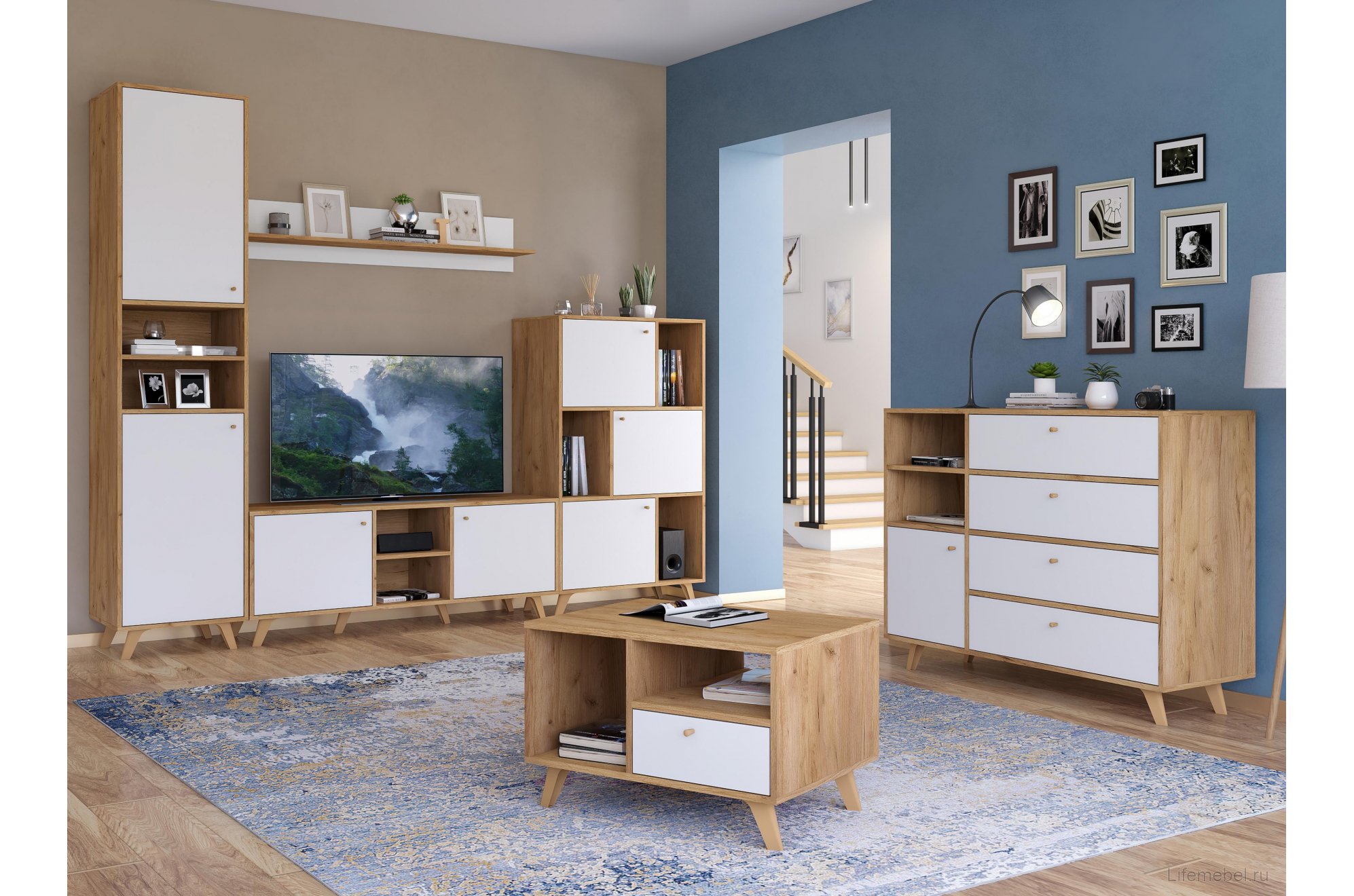 Комод Ирма ИР-12 дуб крафт / белый структурный