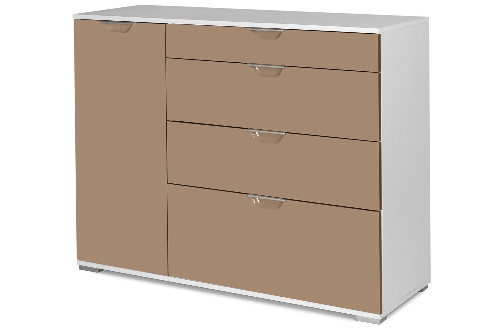 Комод Кастор белый / мокко