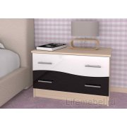 дуб молочный / белоснежный глянец / черный глянец