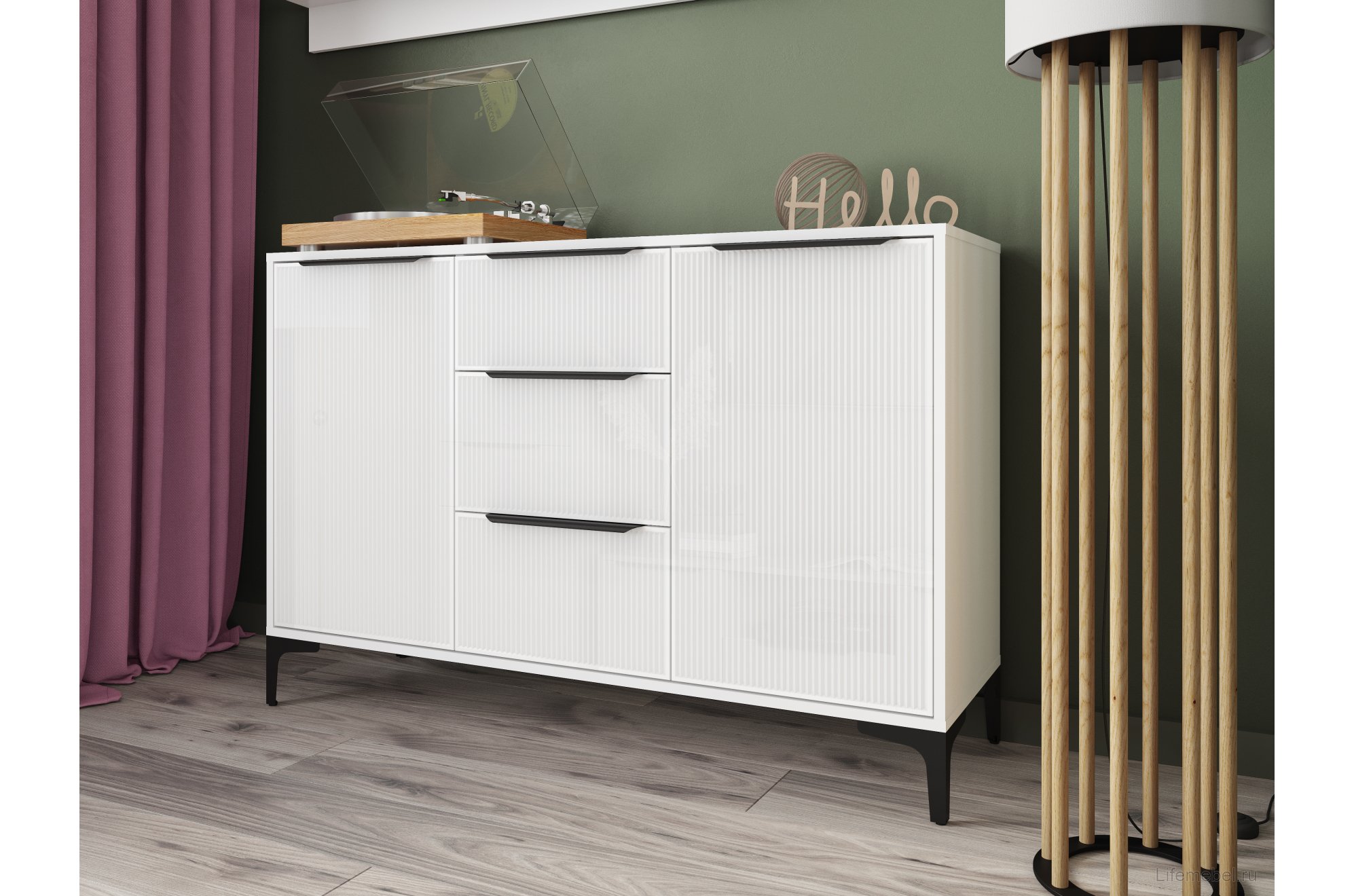 Комод Иадама белый / белый глянец