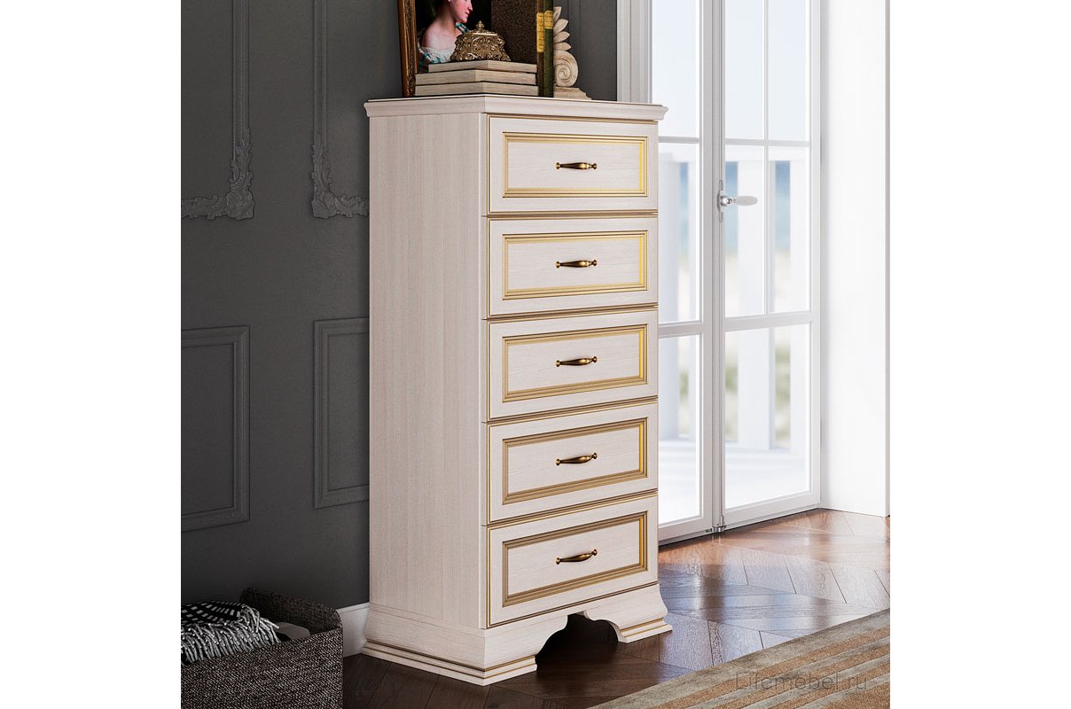 Комод Циус бодега белый / патина / золото