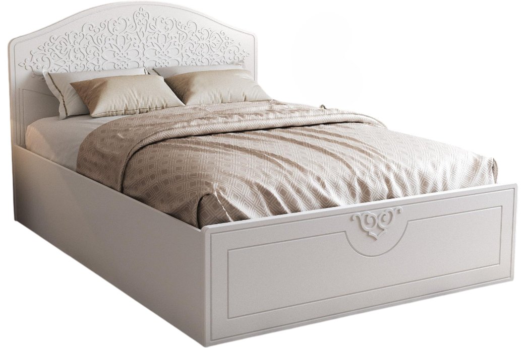 Двуспальная кровать Ассоль АС-30 160х200 с ПМ белое дерево