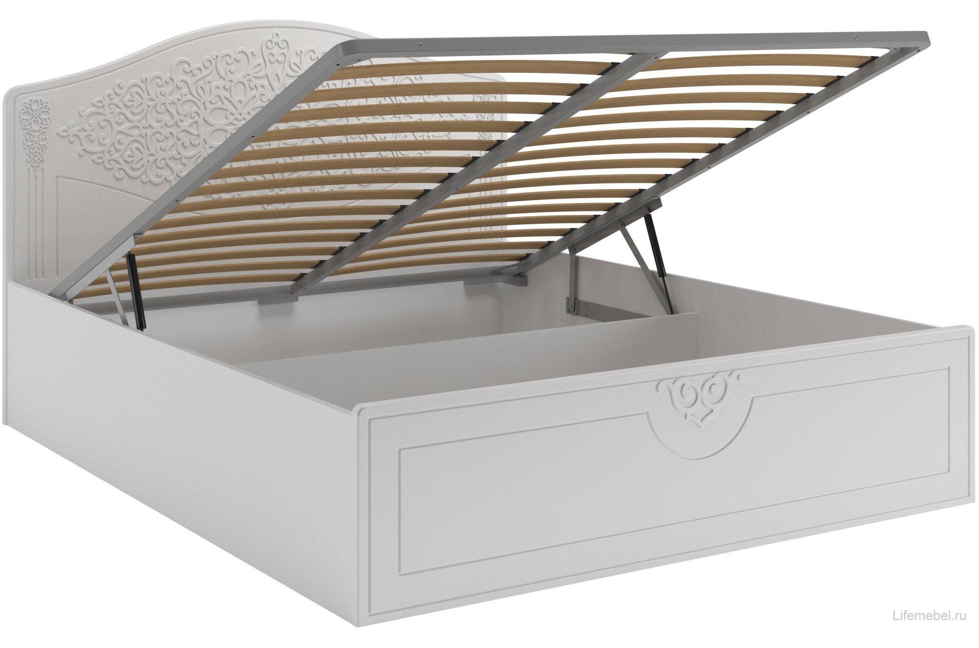 Двуспальная кровать Ассоль АС-30 160х200 с ПМ белое дерево