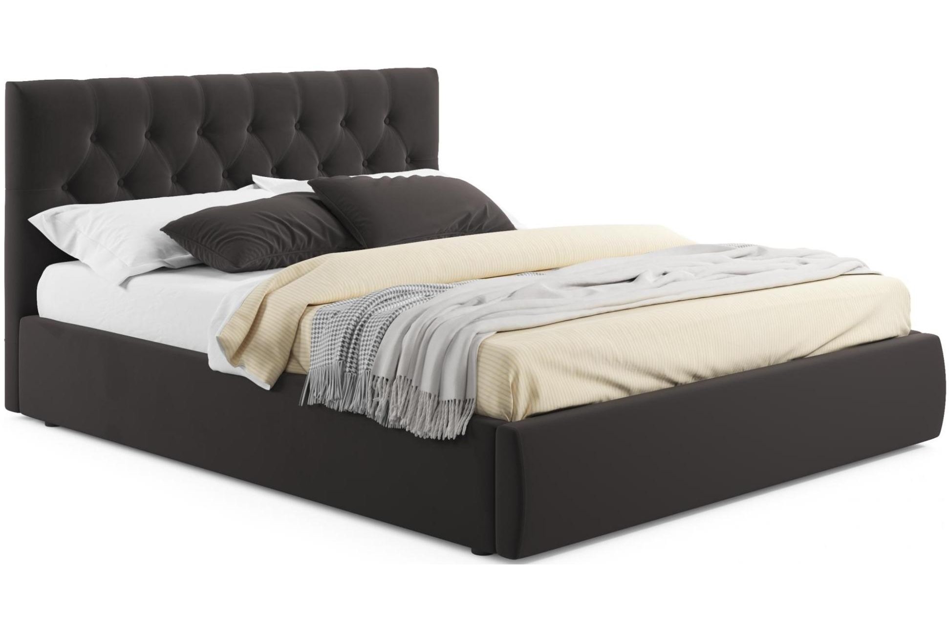 Двуспальная кровать Verona 160х200 с ПМ велюр шоколад