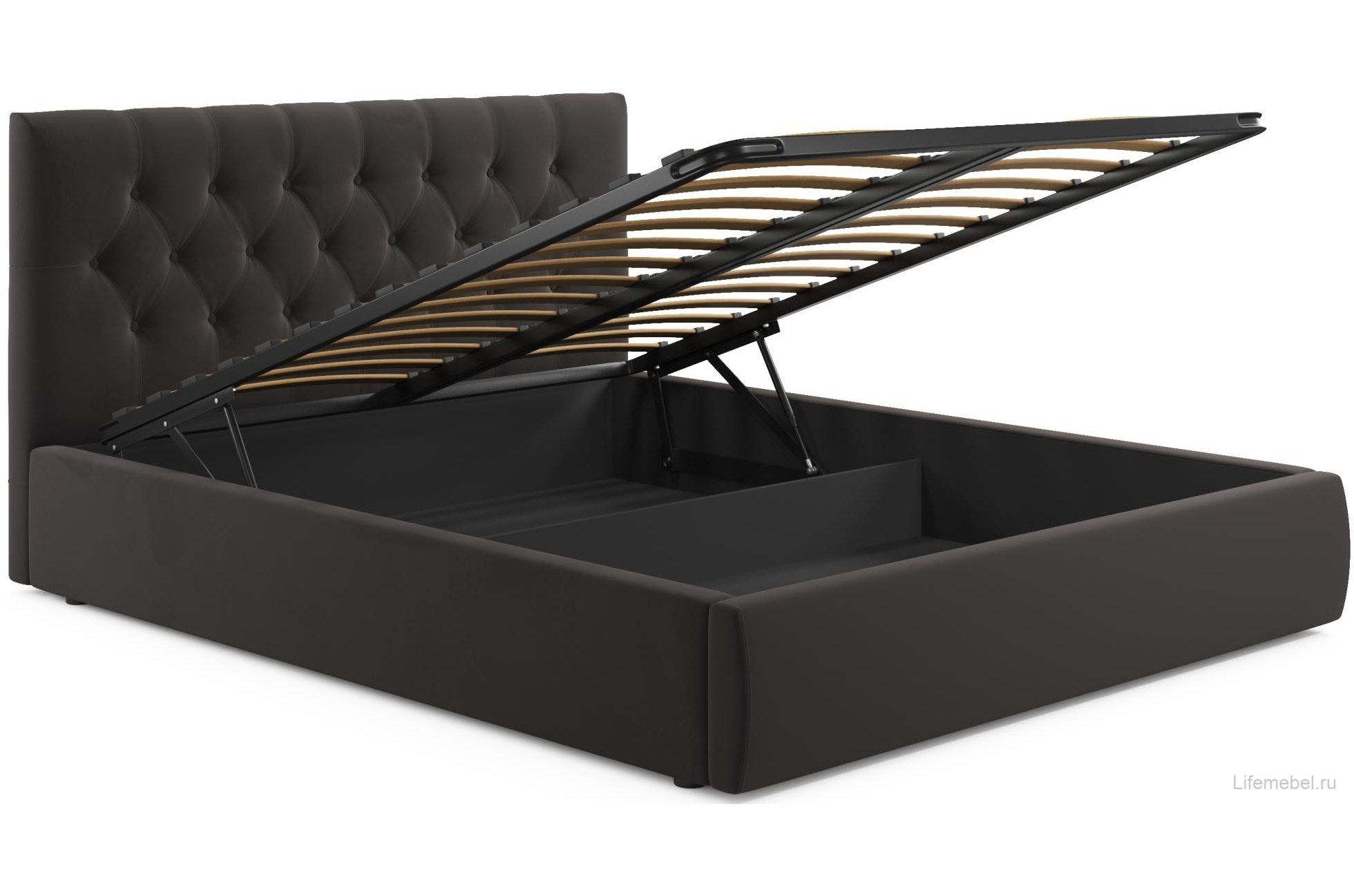 Двуспальная кровать Verona 160х200 с ПМ велюр шоколад