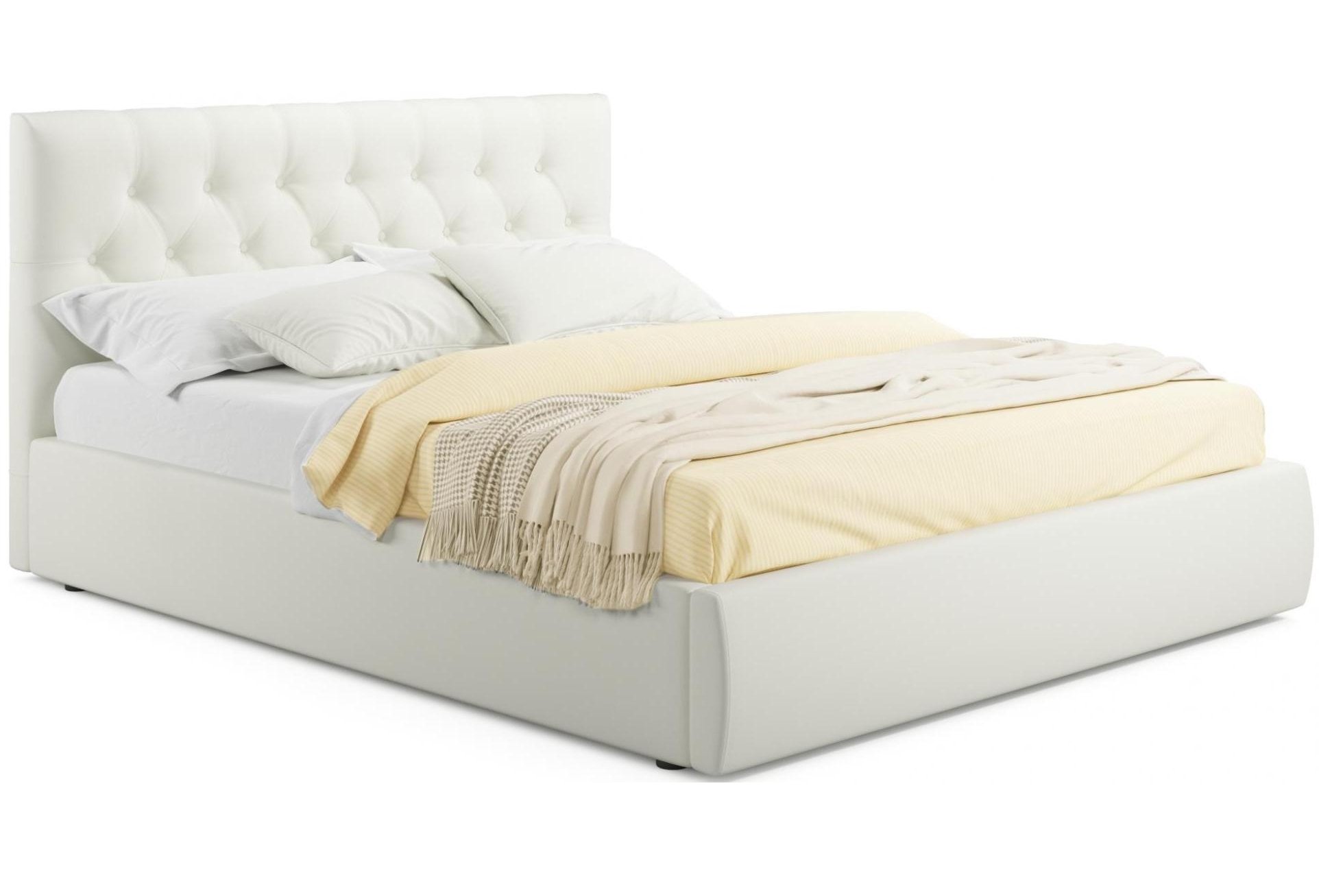 Двуспальная кровать Verona 180х200 с ПМ бежевый велюр