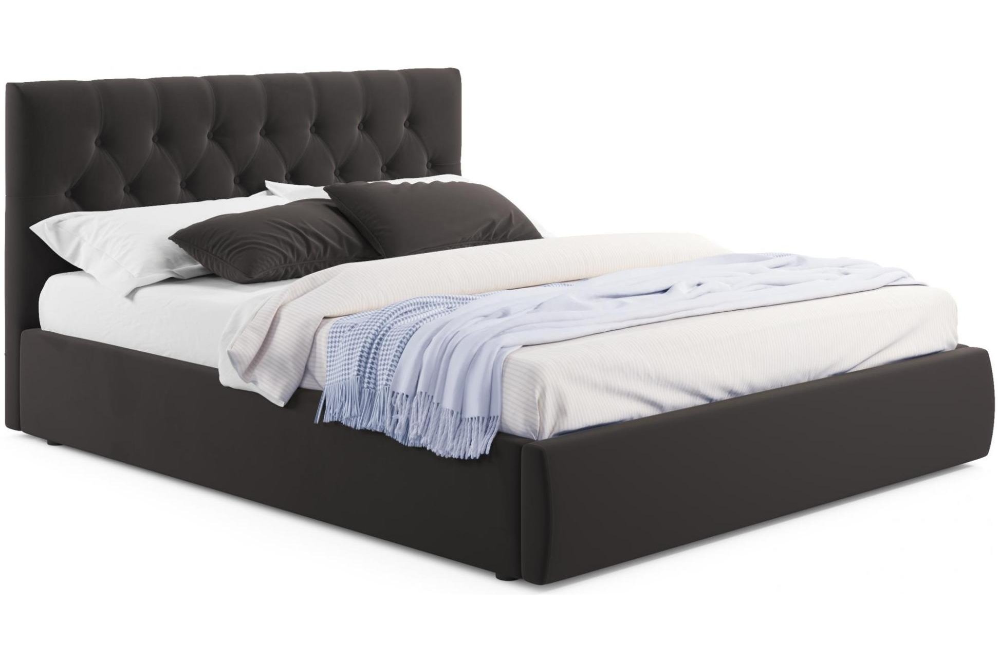 Двуспальная кровать Verona 180х200 с ПМ велюр шоколад