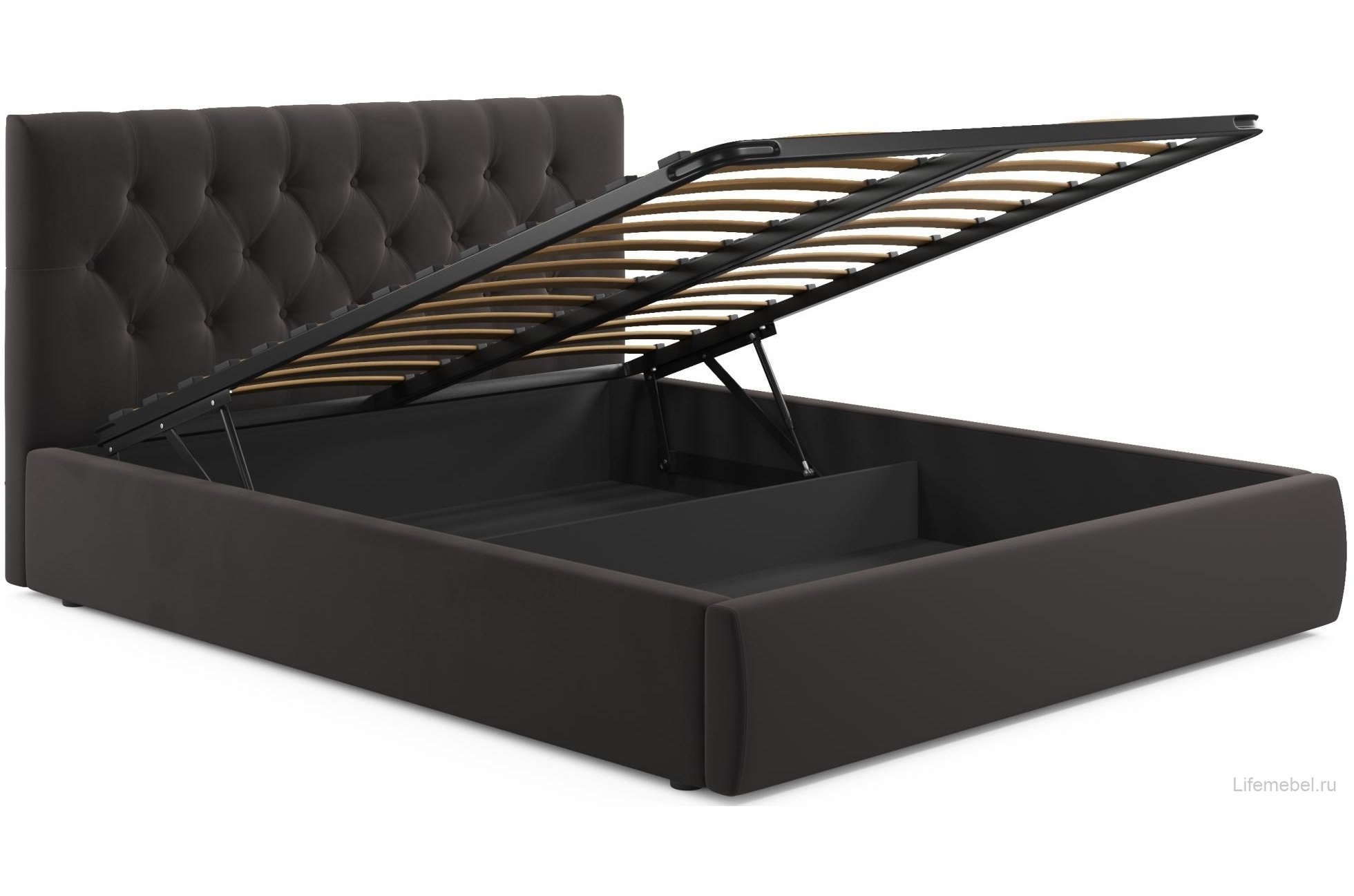 Двуспальная кровать Verona 180х200 с ПМ велюр шоколад