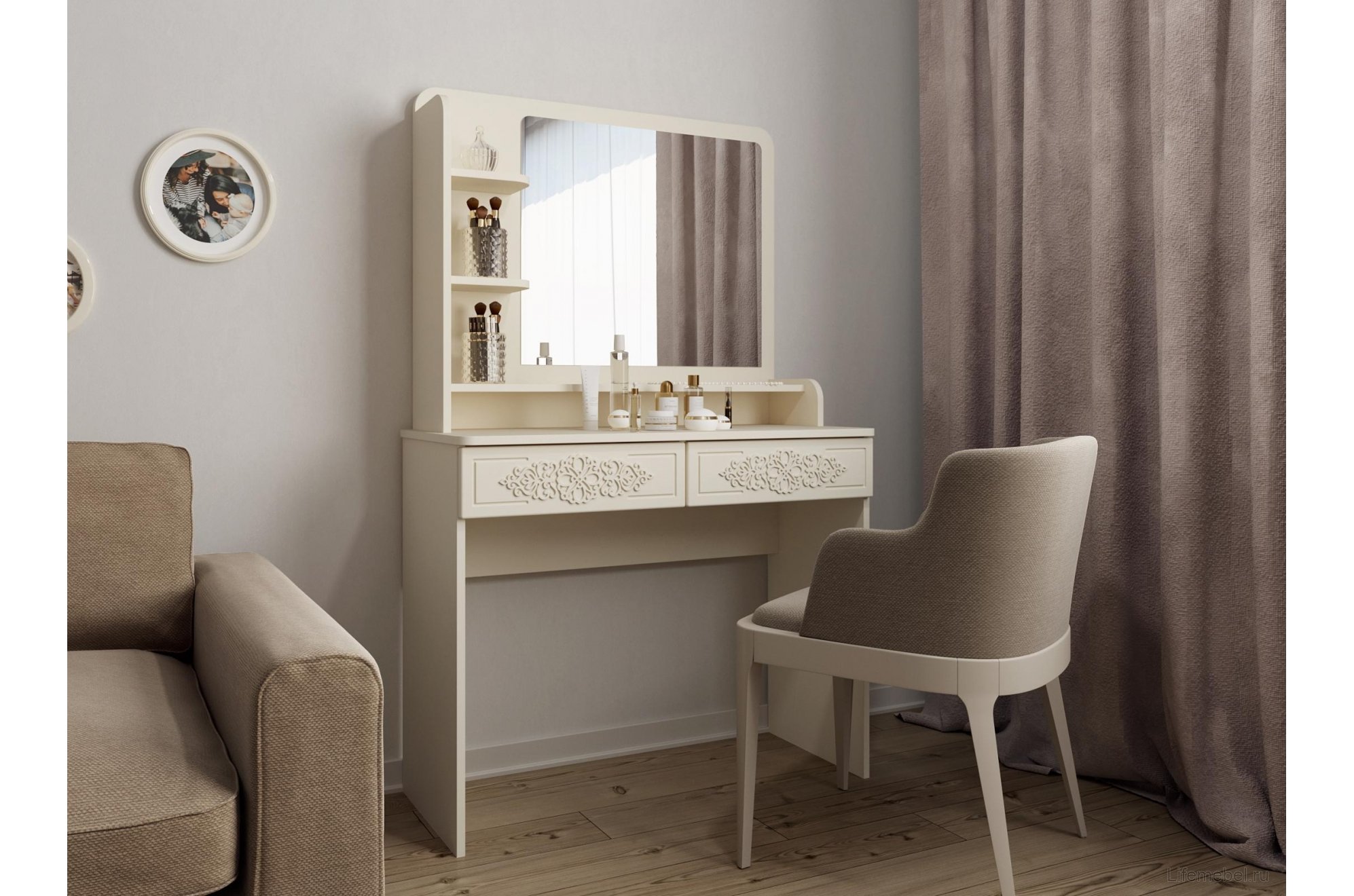 Туалетный столик Ассоль Лайт ТСН-2 ваниль