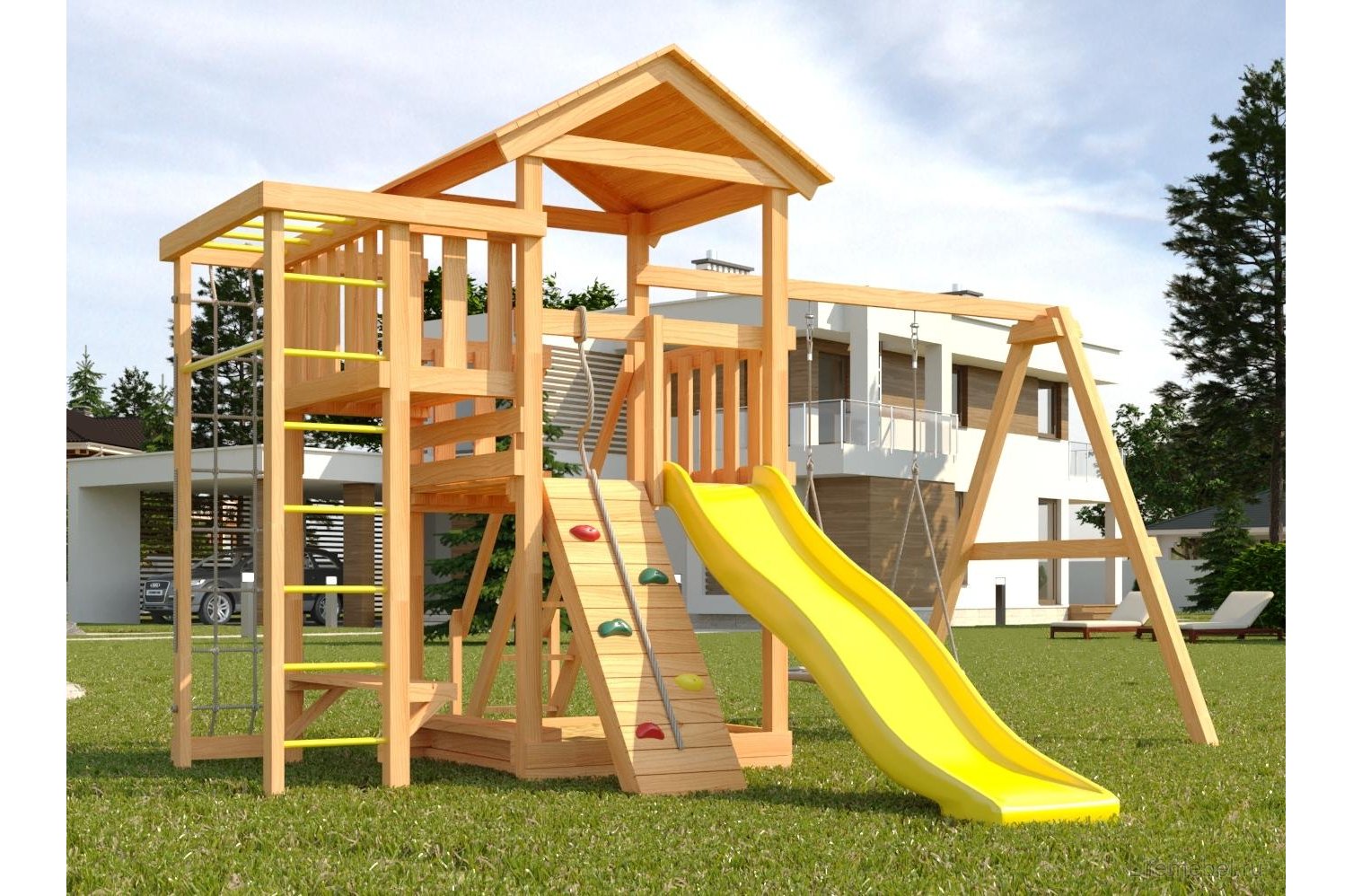 Детская площадка Савушка Мастер 3 с качелями