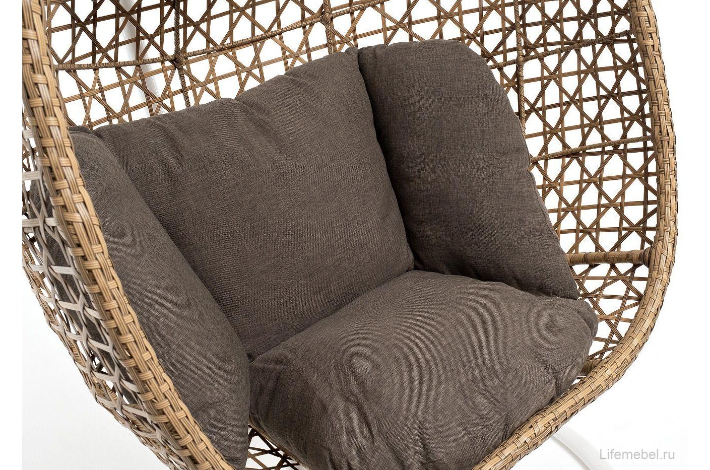 Подвесное кресло Мику серый / соломенный