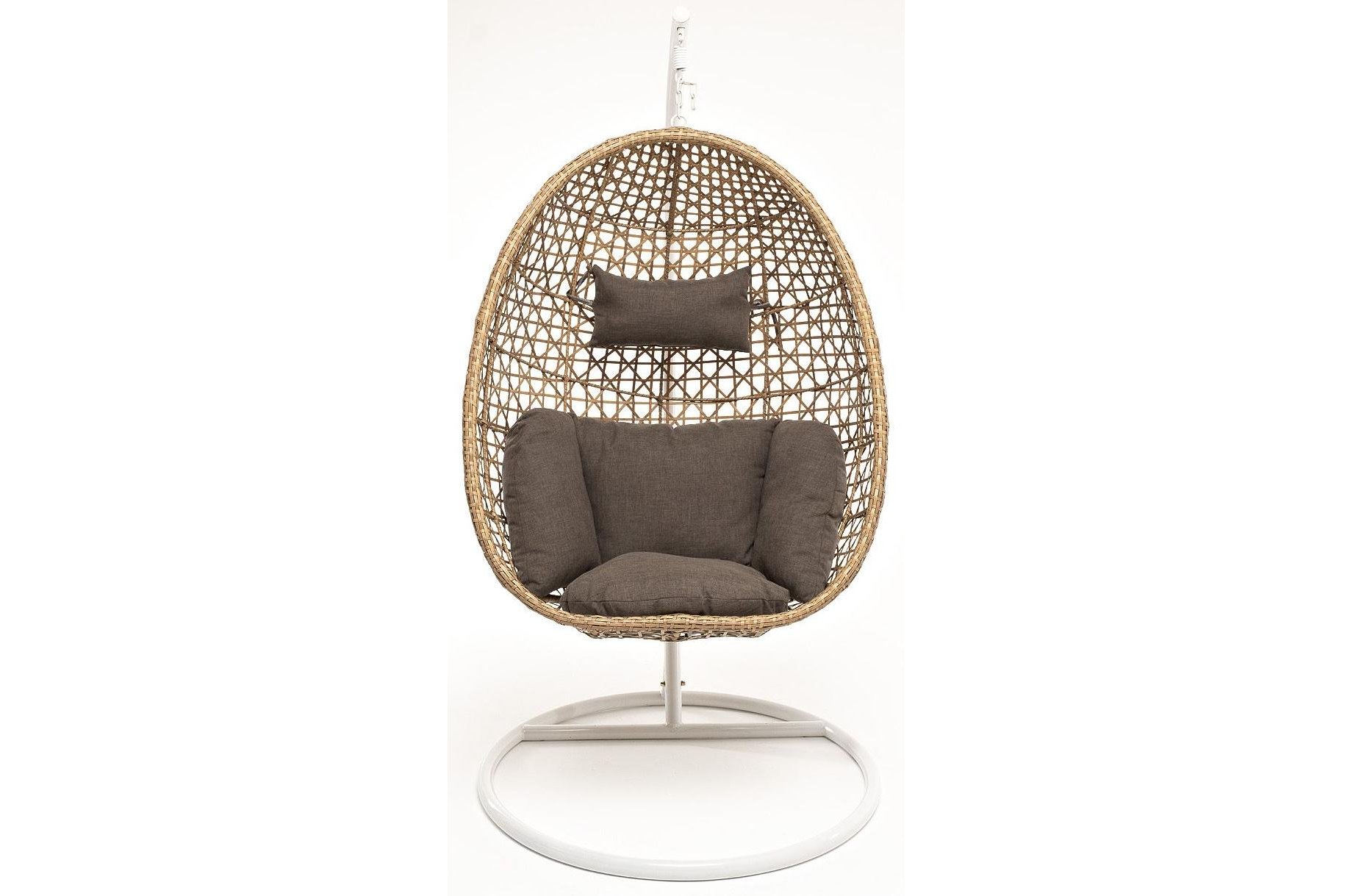 Подвесное кресло Мику серый / соломенный