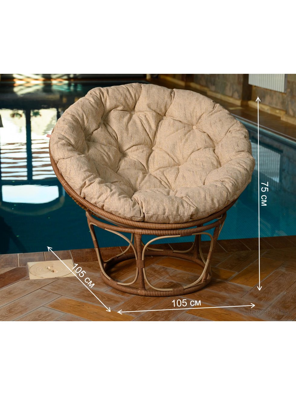 Кресло из ротанга Papasan бамбук