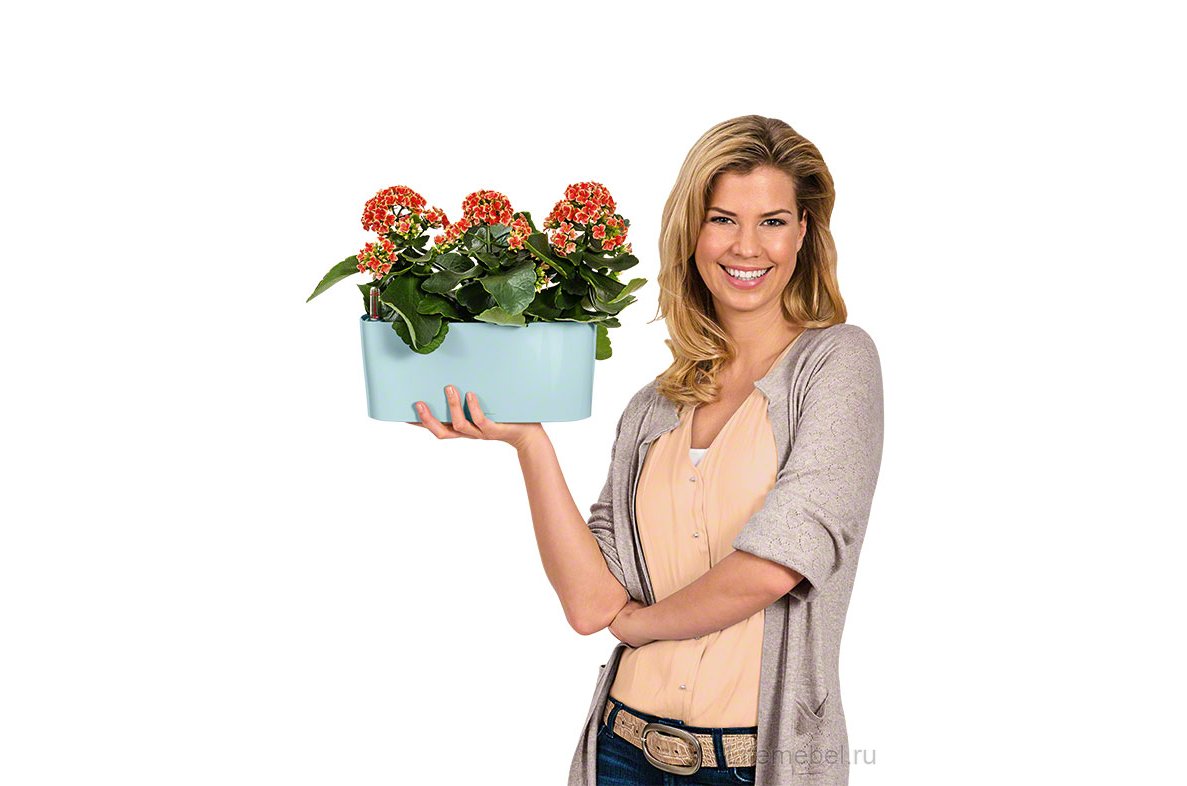 Кашпо Lechuza 15460 DELTA 10 белый блестящий