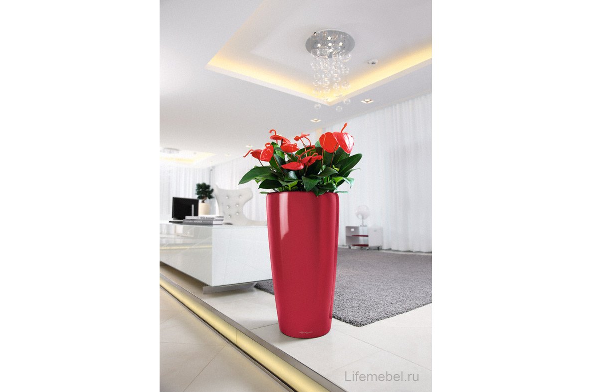 Кашпо Lechuza 15749 RONDO 40 Черный блестящий