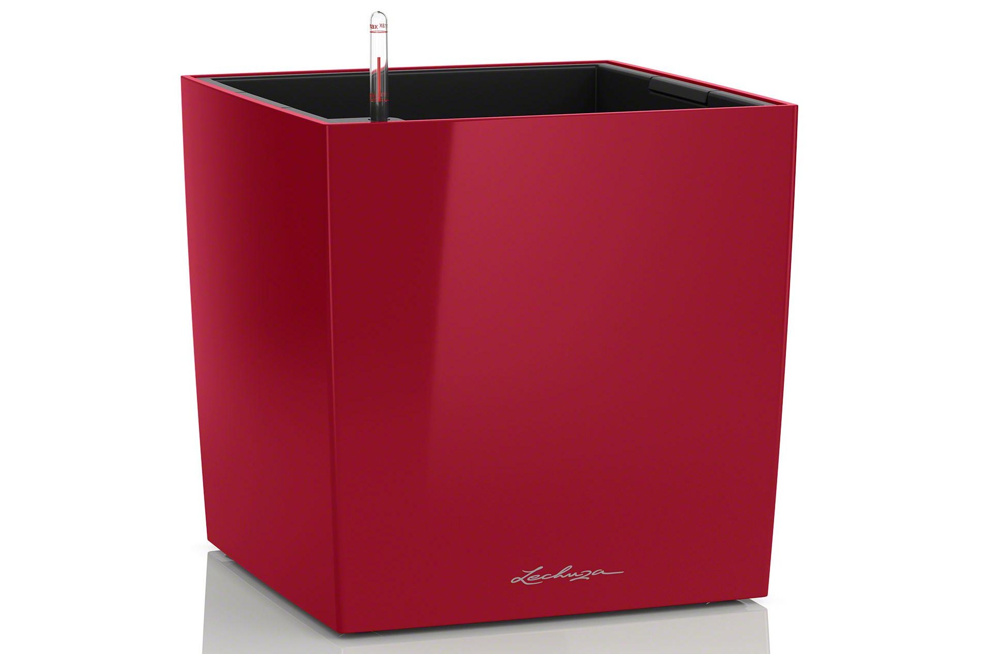 Кашпо Lechuza 16367 CUBE 40 ярко-красный блестящий