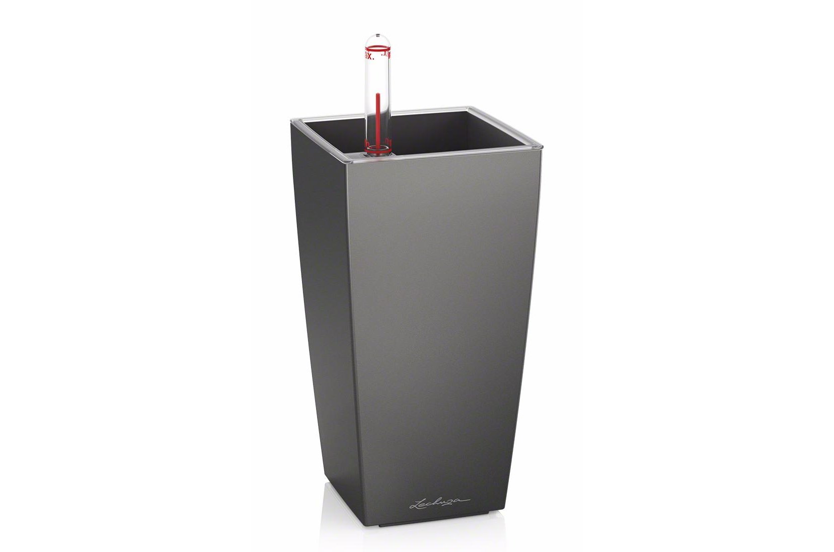 Кашпо Lechuza 18123 MINI-CUBI Антрацитовый металлик