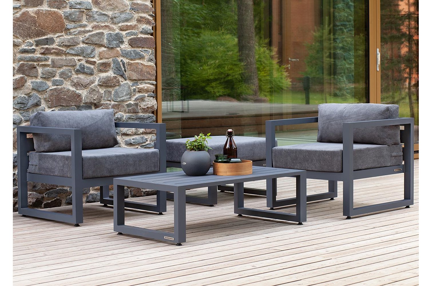 Кофейный комплект из металла Корсика 4 серый