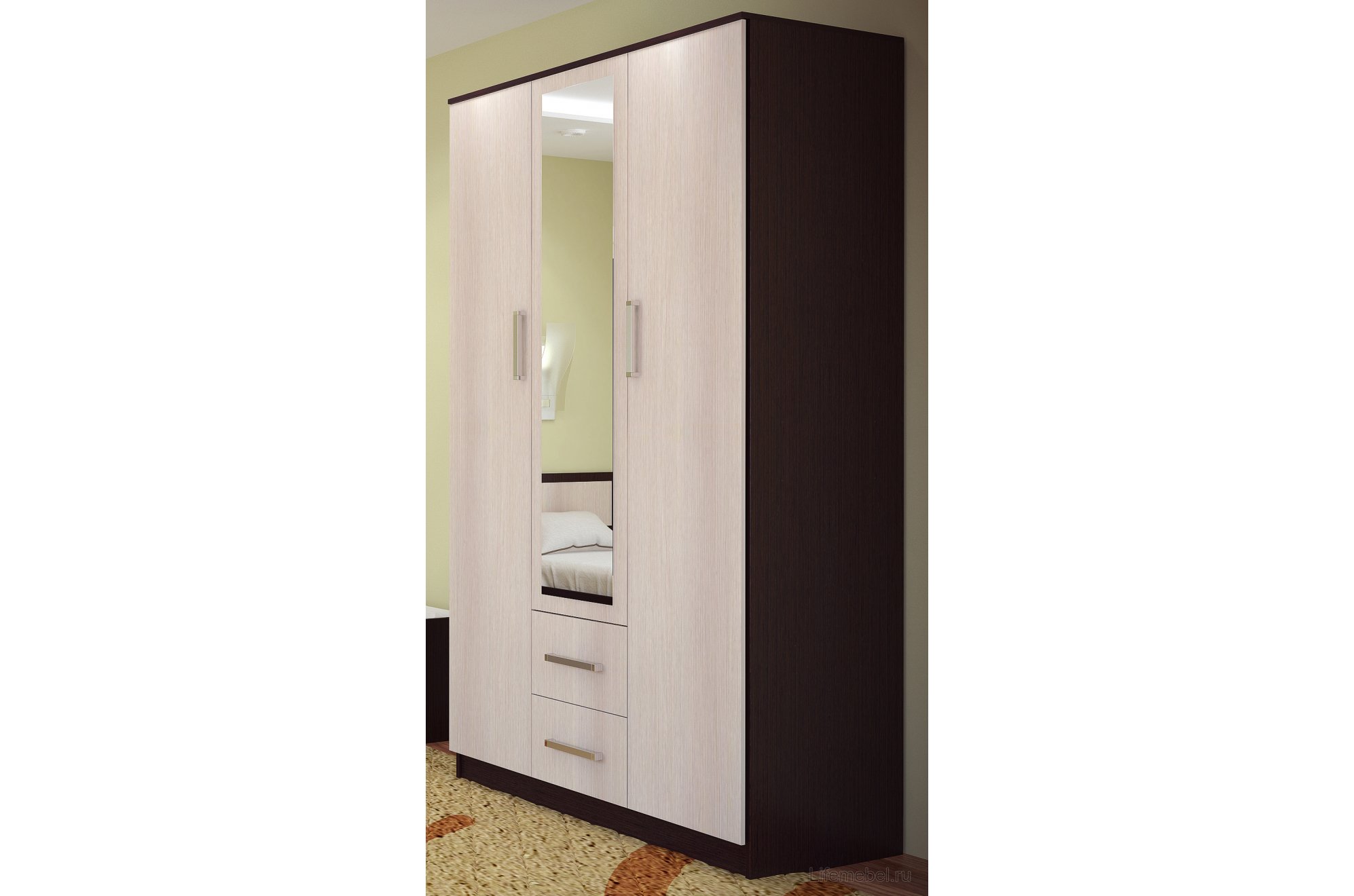 Шкаф трехдверный Фиеста венге / лоредо