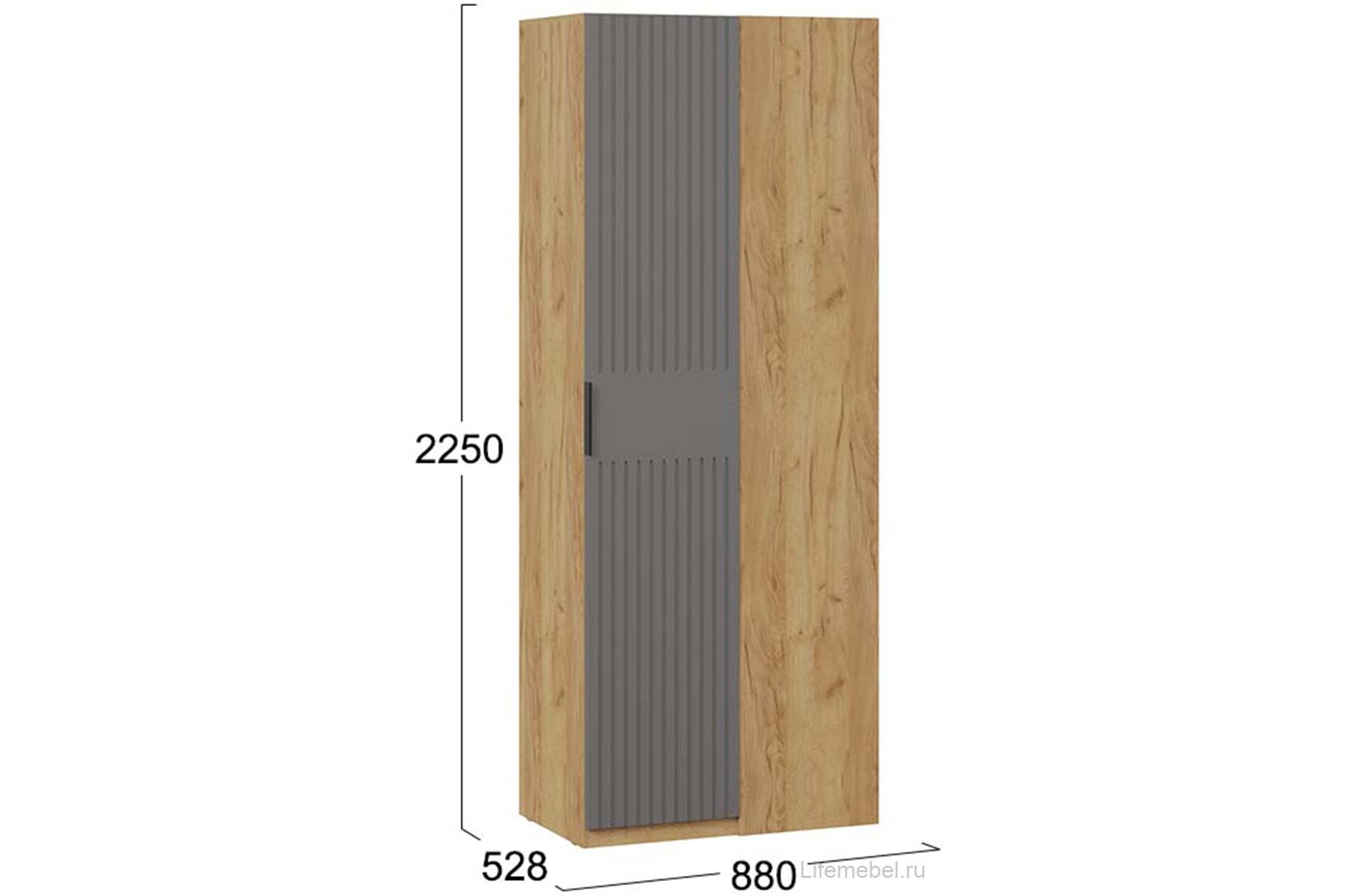 Шкаф Хилтон угловой дуб крафт золотой / графит матовый