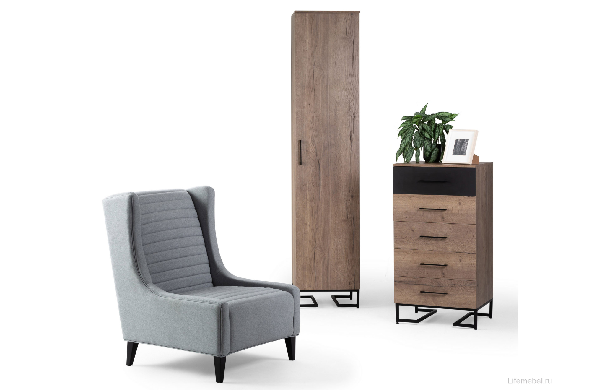 Шкаф Loft дуб табак / графит