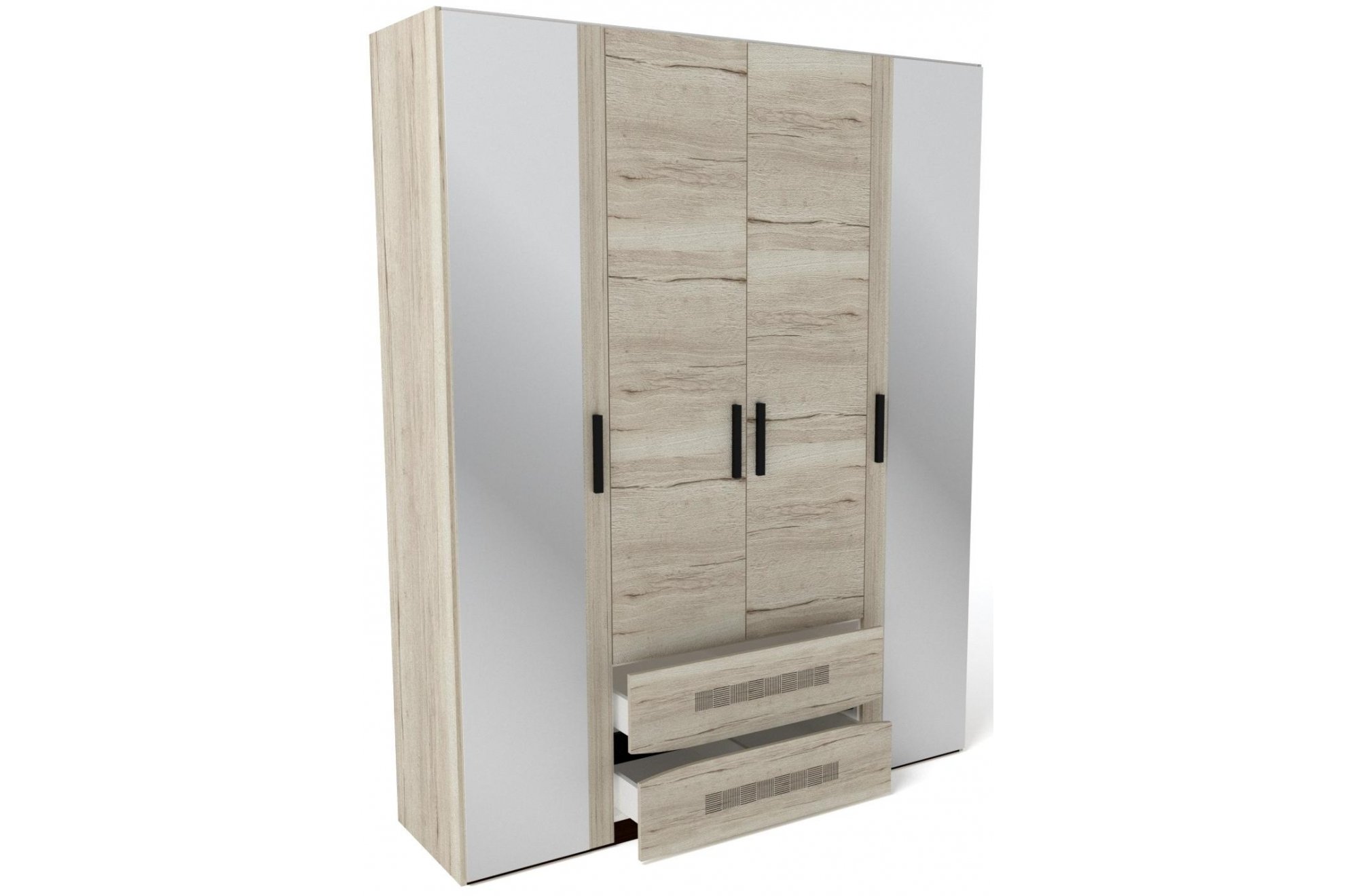 Шкаф Мале четырехдверный дуб галифакс белый