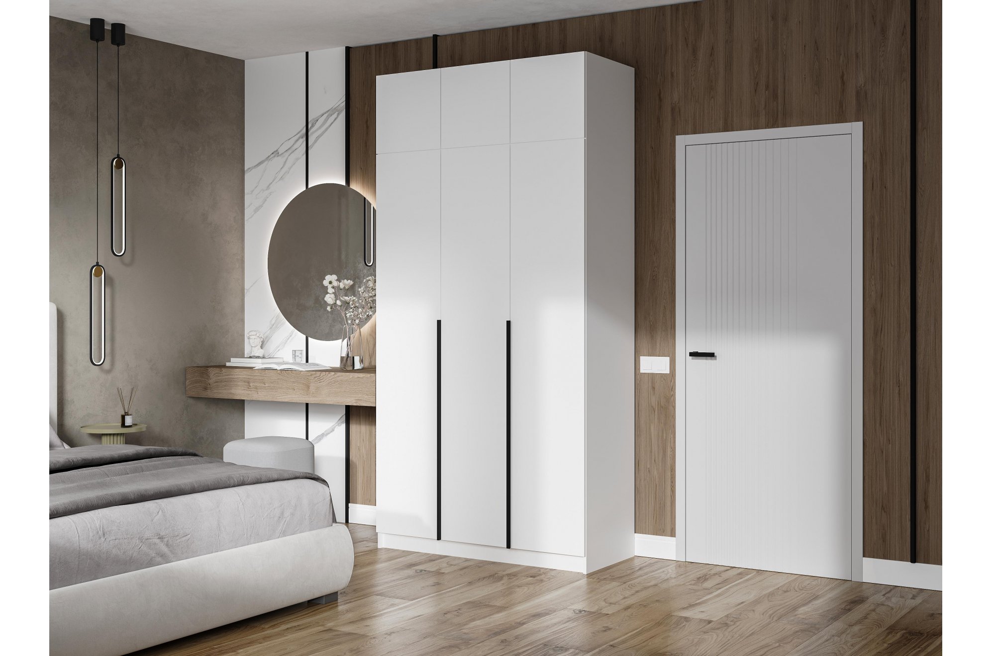 Шкаф Широн 1200 белый / белый с антресолью