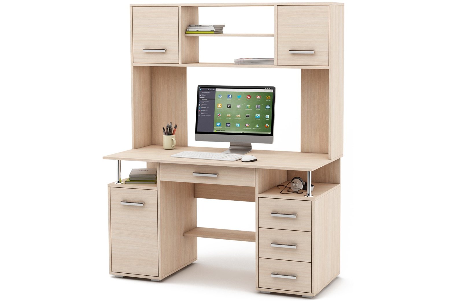 Компьютерный стол Амбер-18Я дуб молочный