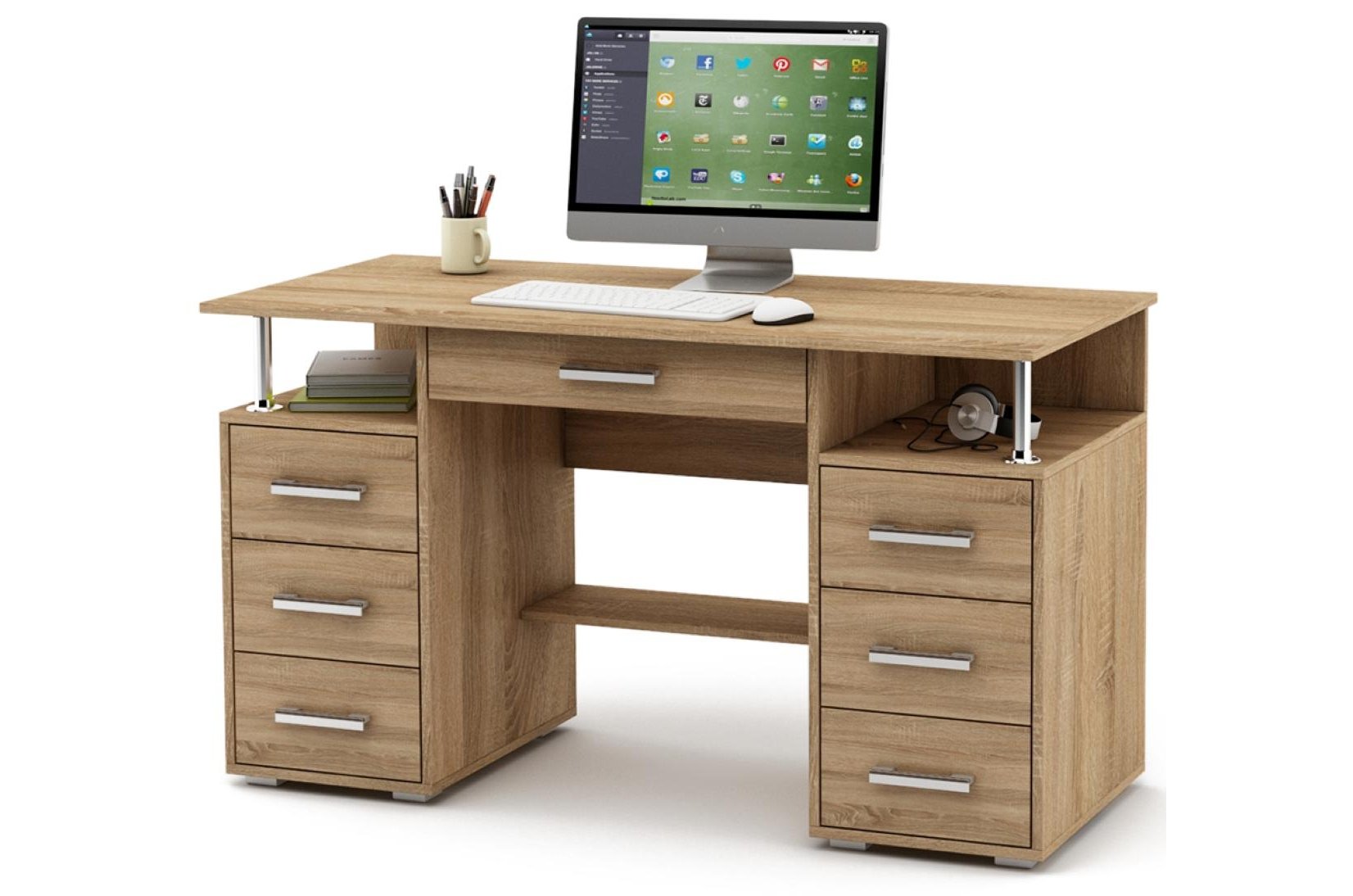 Компьютерный стол Амбер-8Я дуб сонома