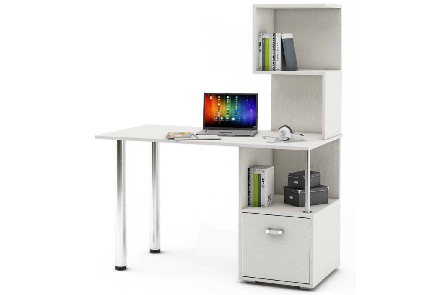 Компьютерный стол Имидж-66 белый