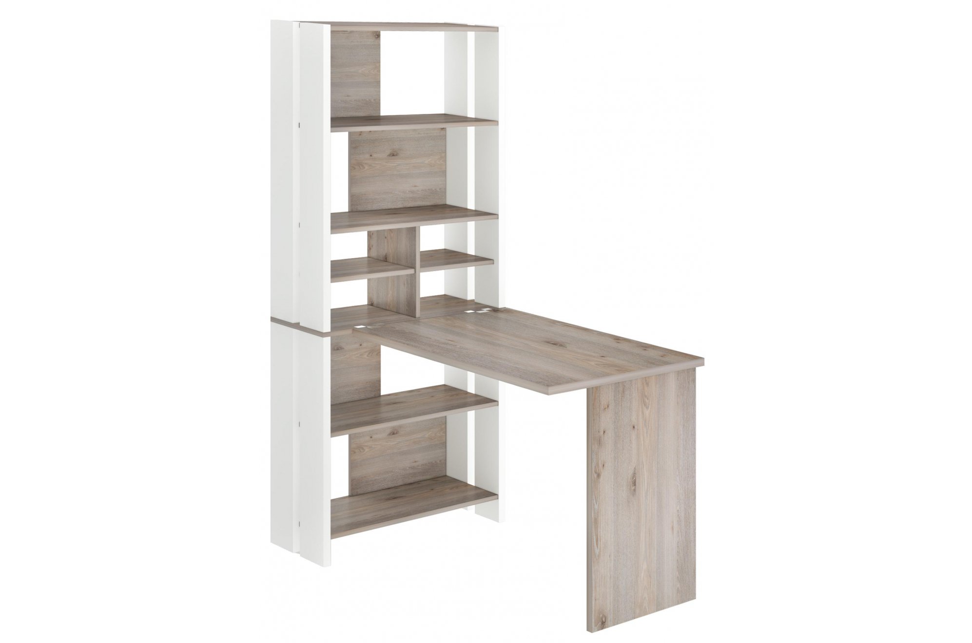 Письменный стол СТЛ-ОВХ +С100Прям без тумбы БЕН белый / нельсон