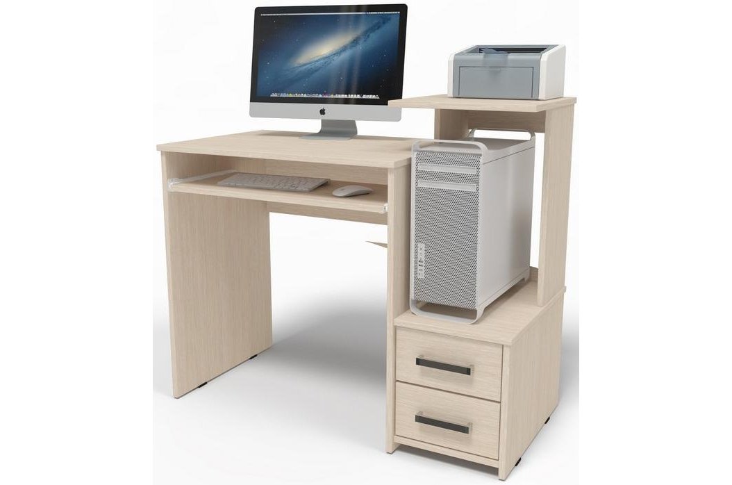 Стол компьютерный Джаз-24 правый дуб молочный
