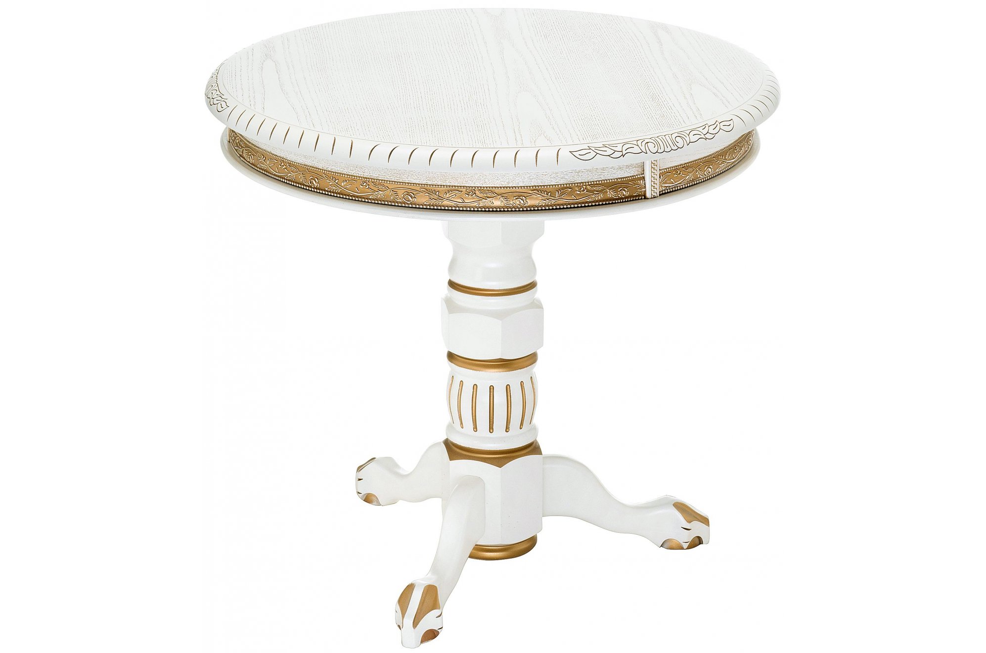 Журнальный столик Бернард молочный / золотая патина