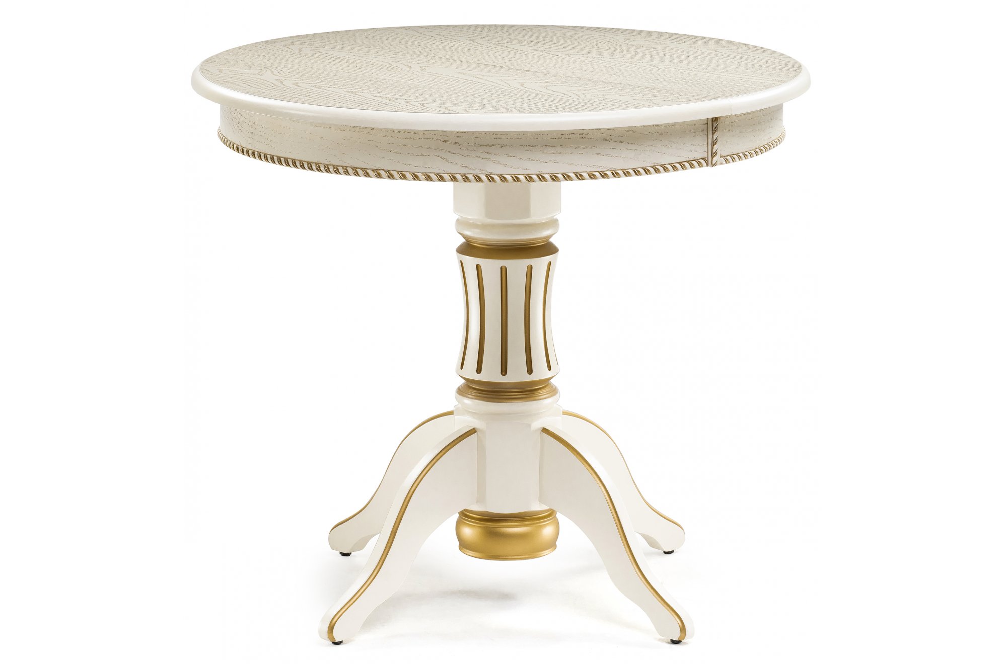 Деревянный стол Павия крем / золотая патина