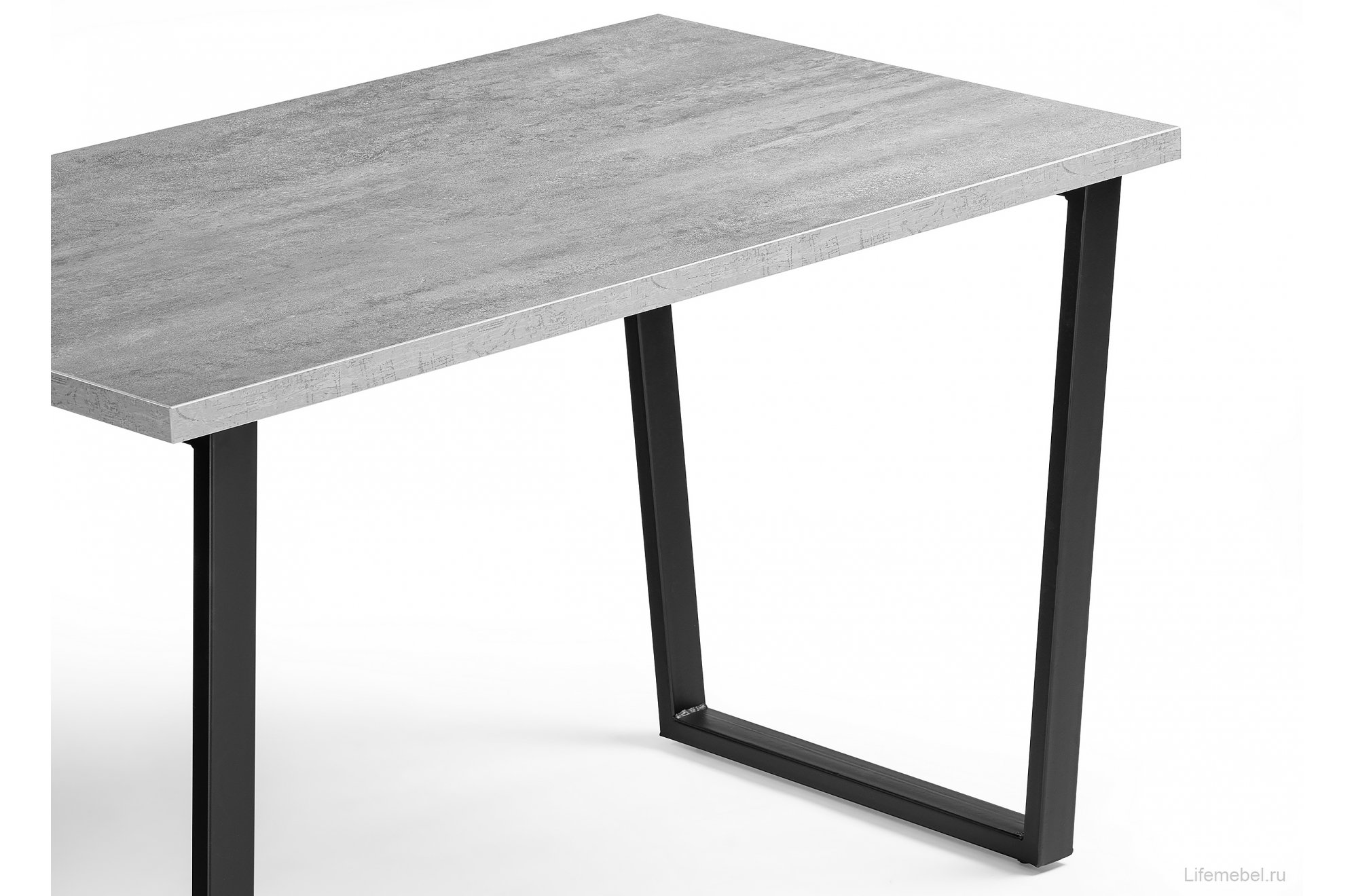 Стол Лота Лофт 140 25 мм черный матовый / бетон