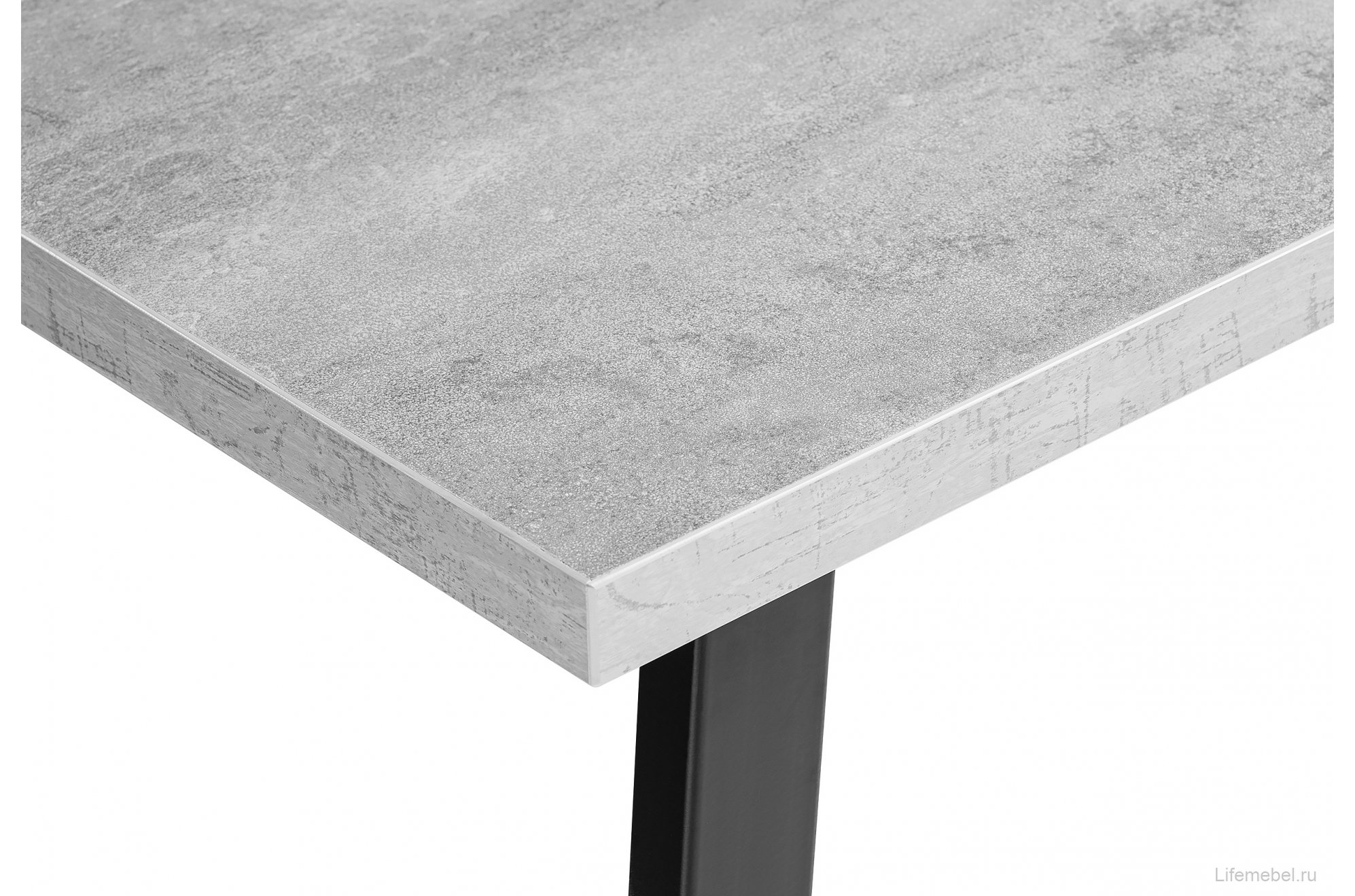 Стол Лота Лофт 140 25 мм черный матовый / бетон