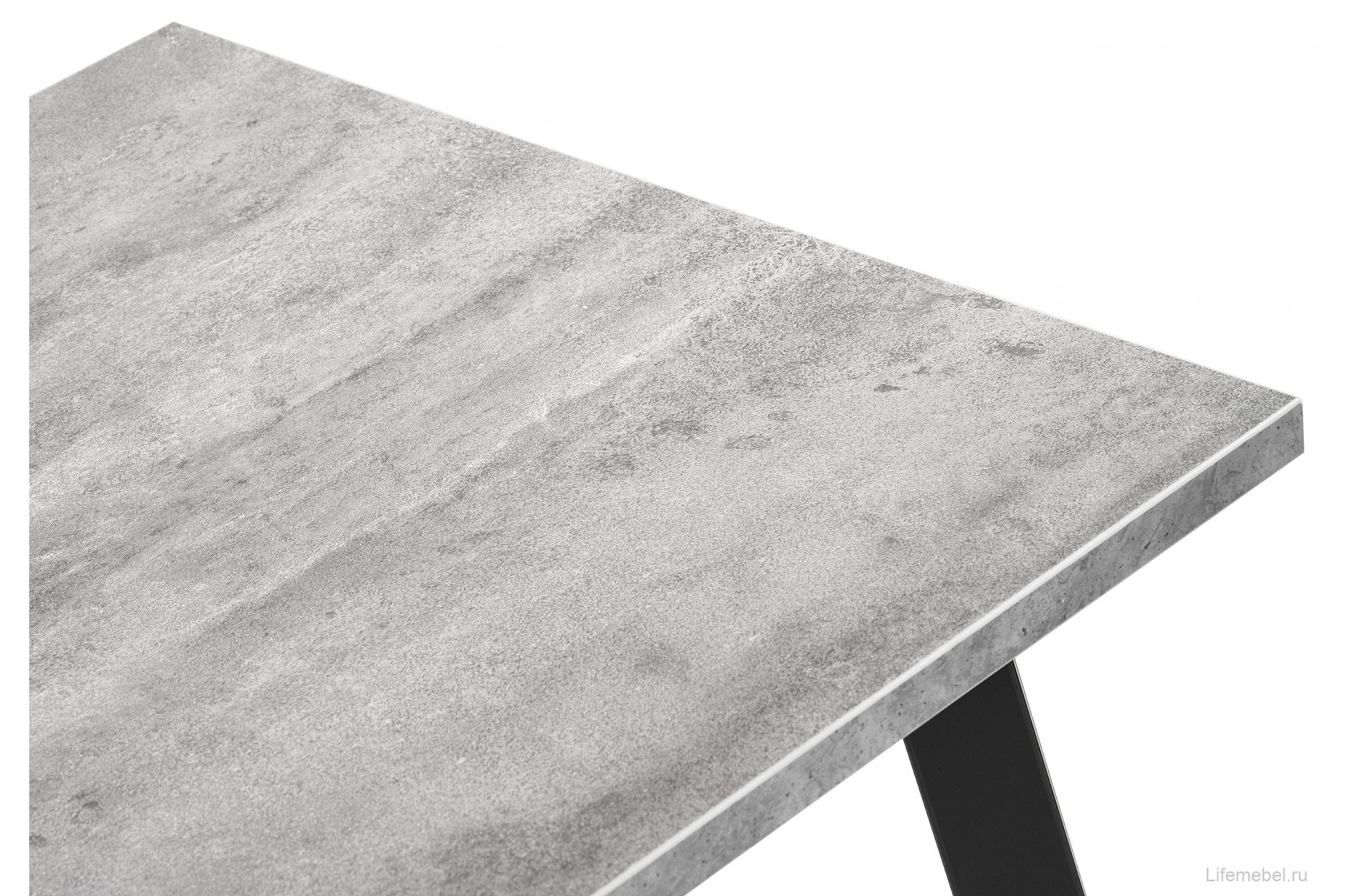 Деревянный стол Тринити Лофт 140х80 бетон светлый / черный матовый