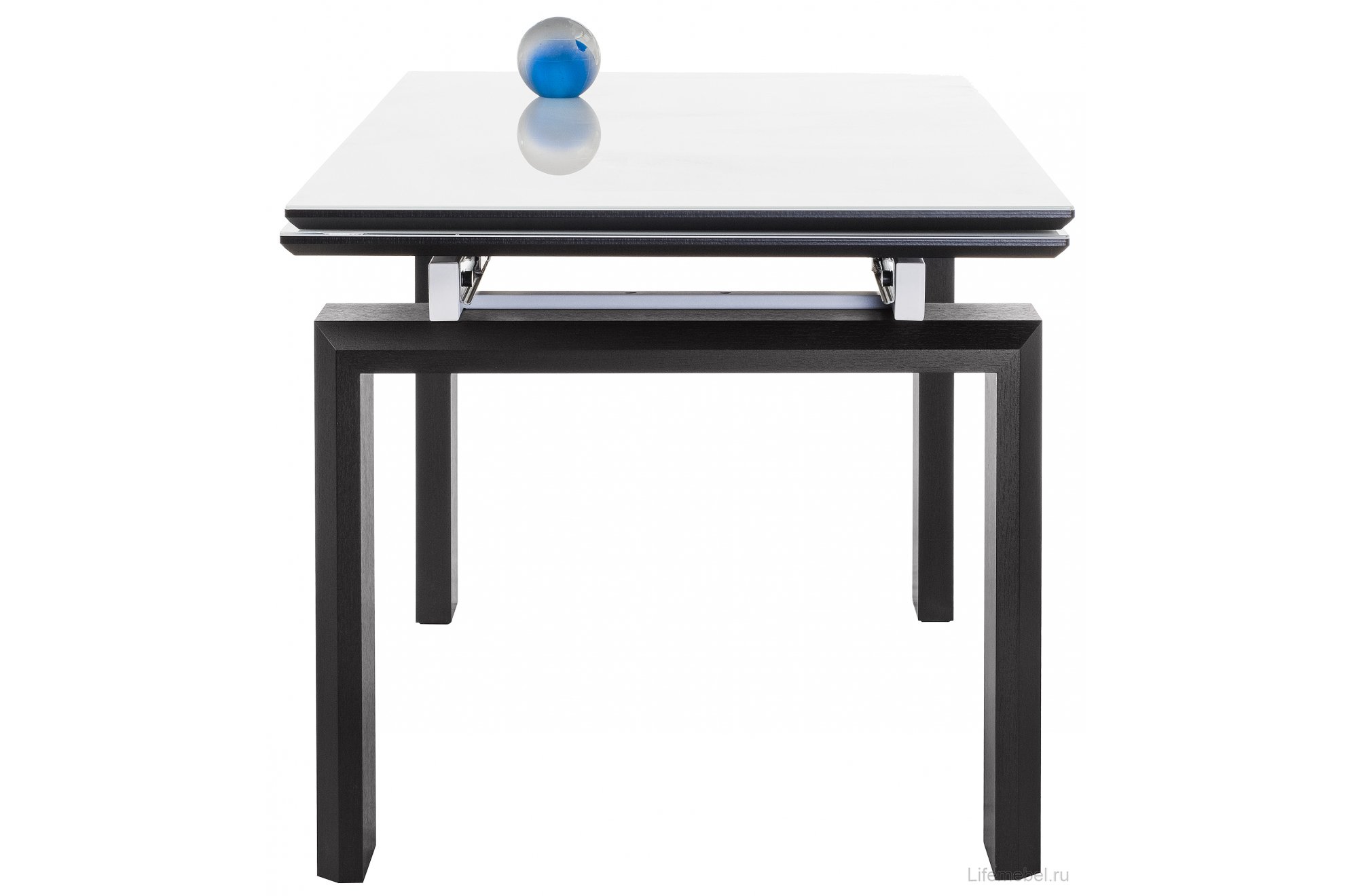 Стеклянный стол Давос белый / венге