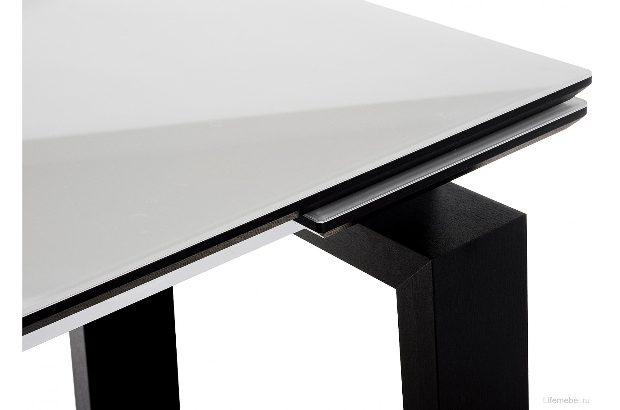 Стеклянный стол Давос белый / венге