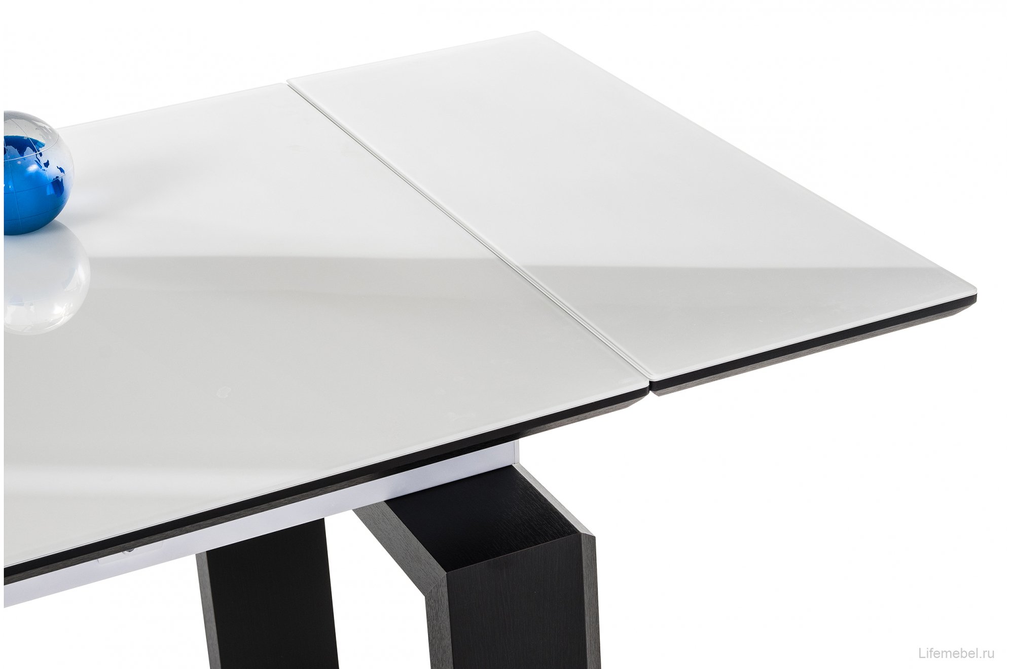 Стеклянный стол Давос белый / венге