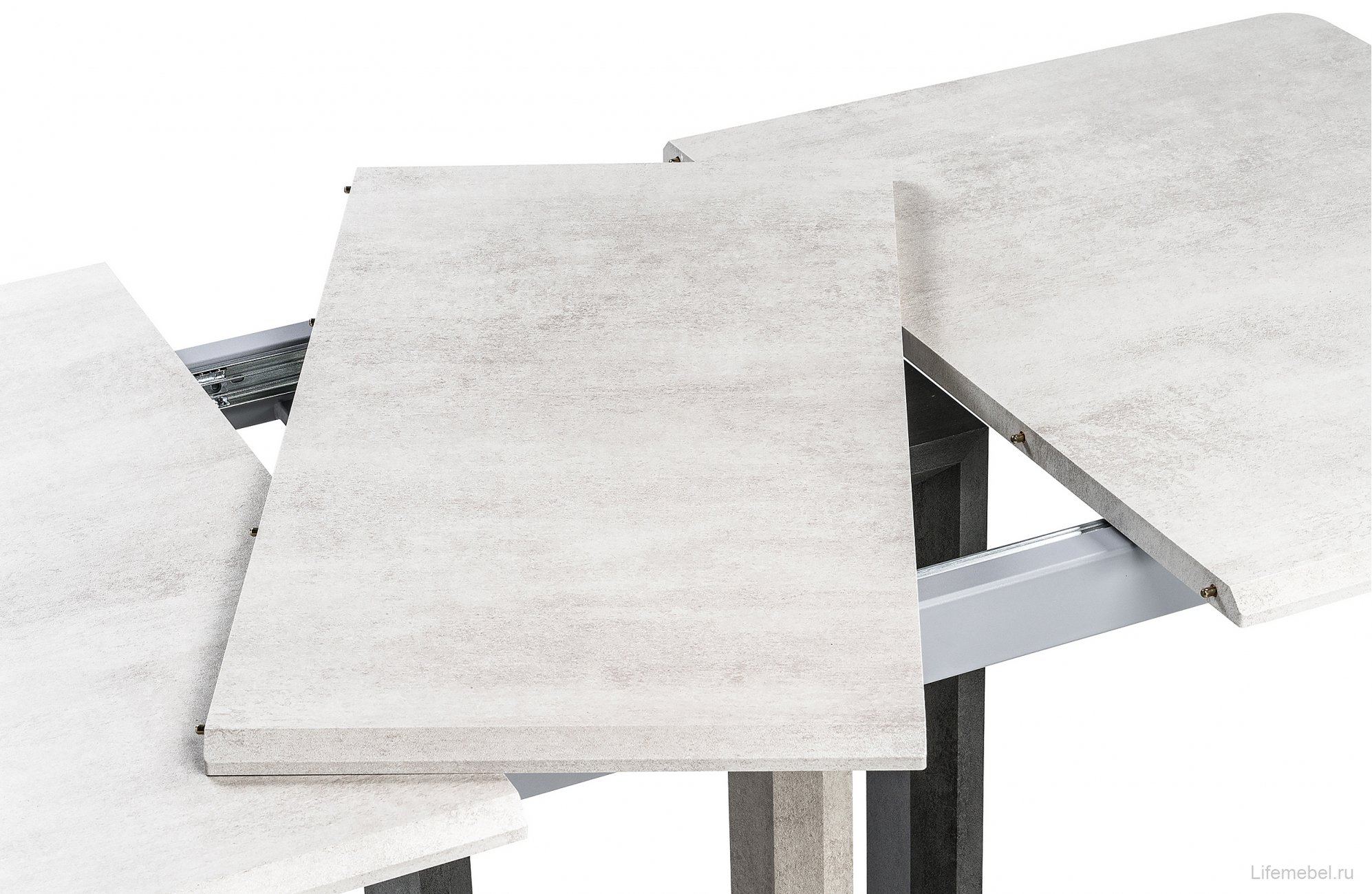 Стол на тумбе Санса 120 камень светлый / камень темный