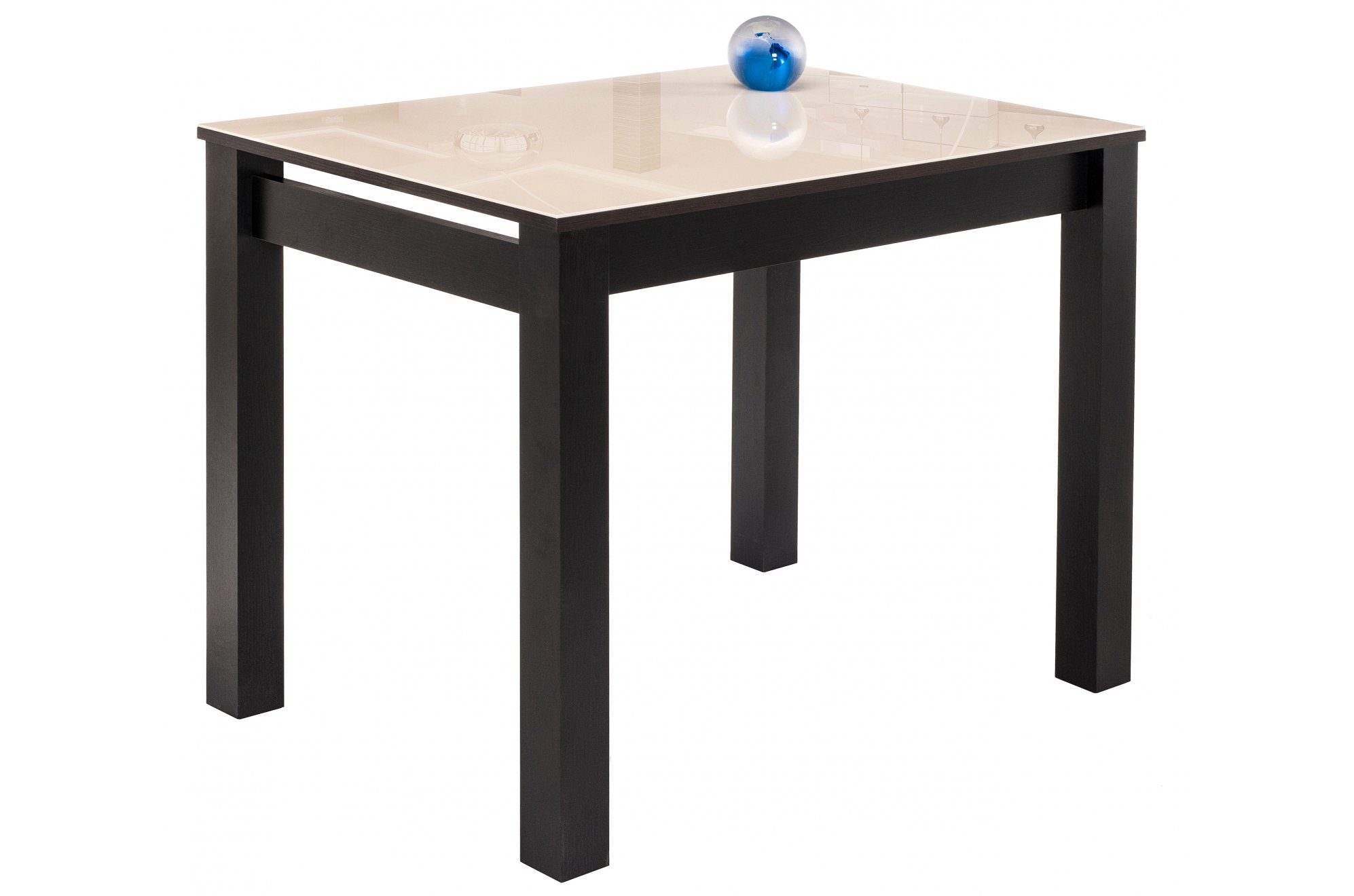 Стеклянный стол Раймунд бежевый / венге