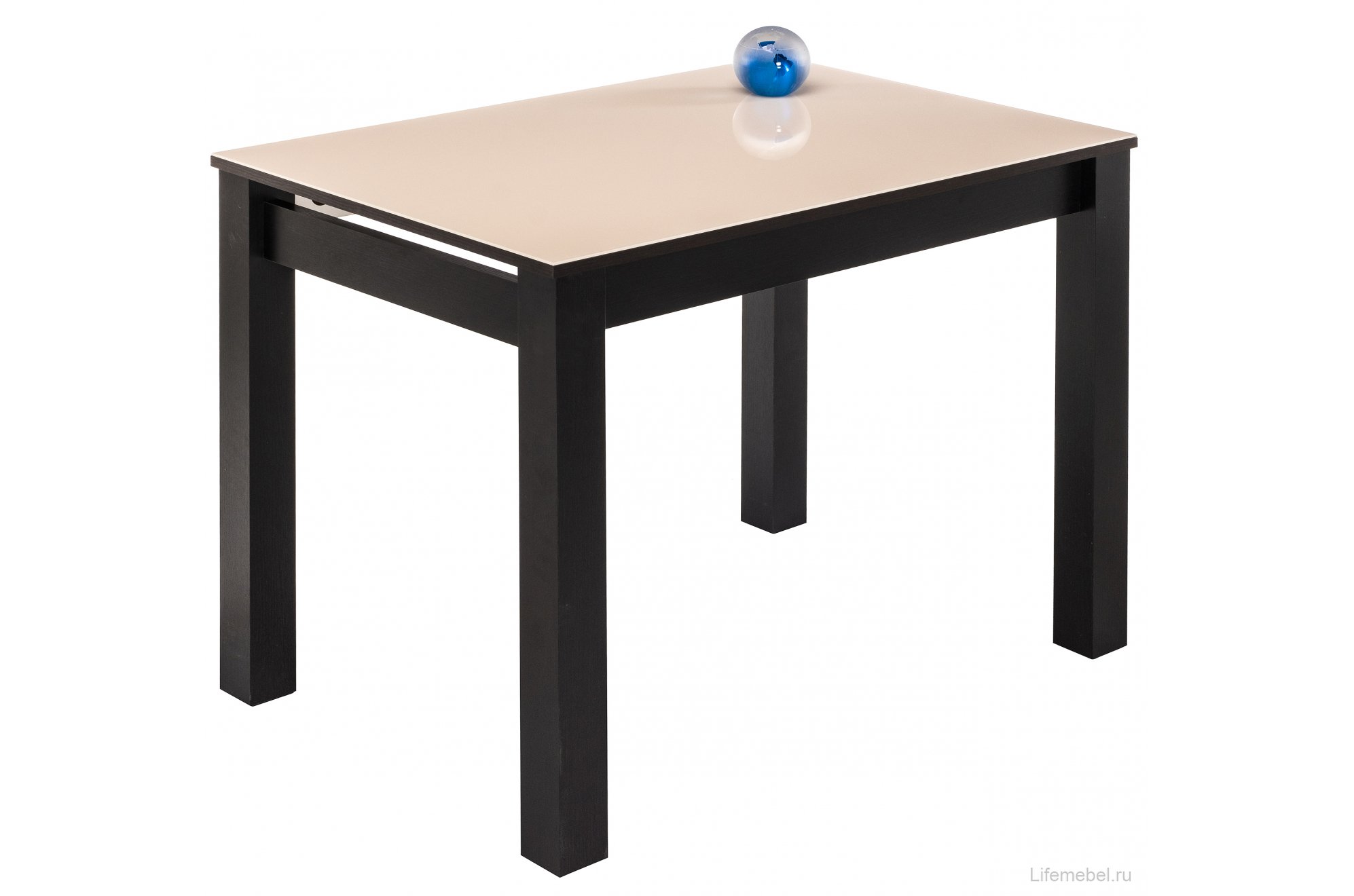 Стеклянный стол Раймунд бежевый / венге