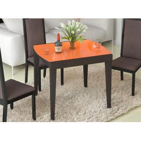 Стол Танго Т1 С-361 со стеклом венге / стекло глянцевое оранжевое