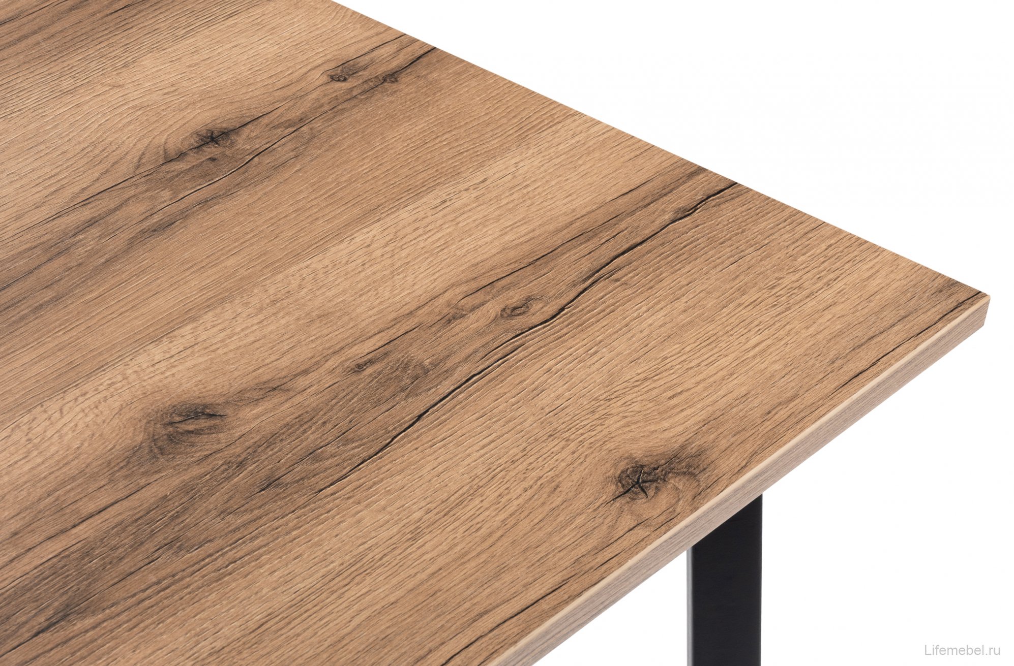 Стол Тринити Лофт 120 25 мм черный матовый / дуб делано темный