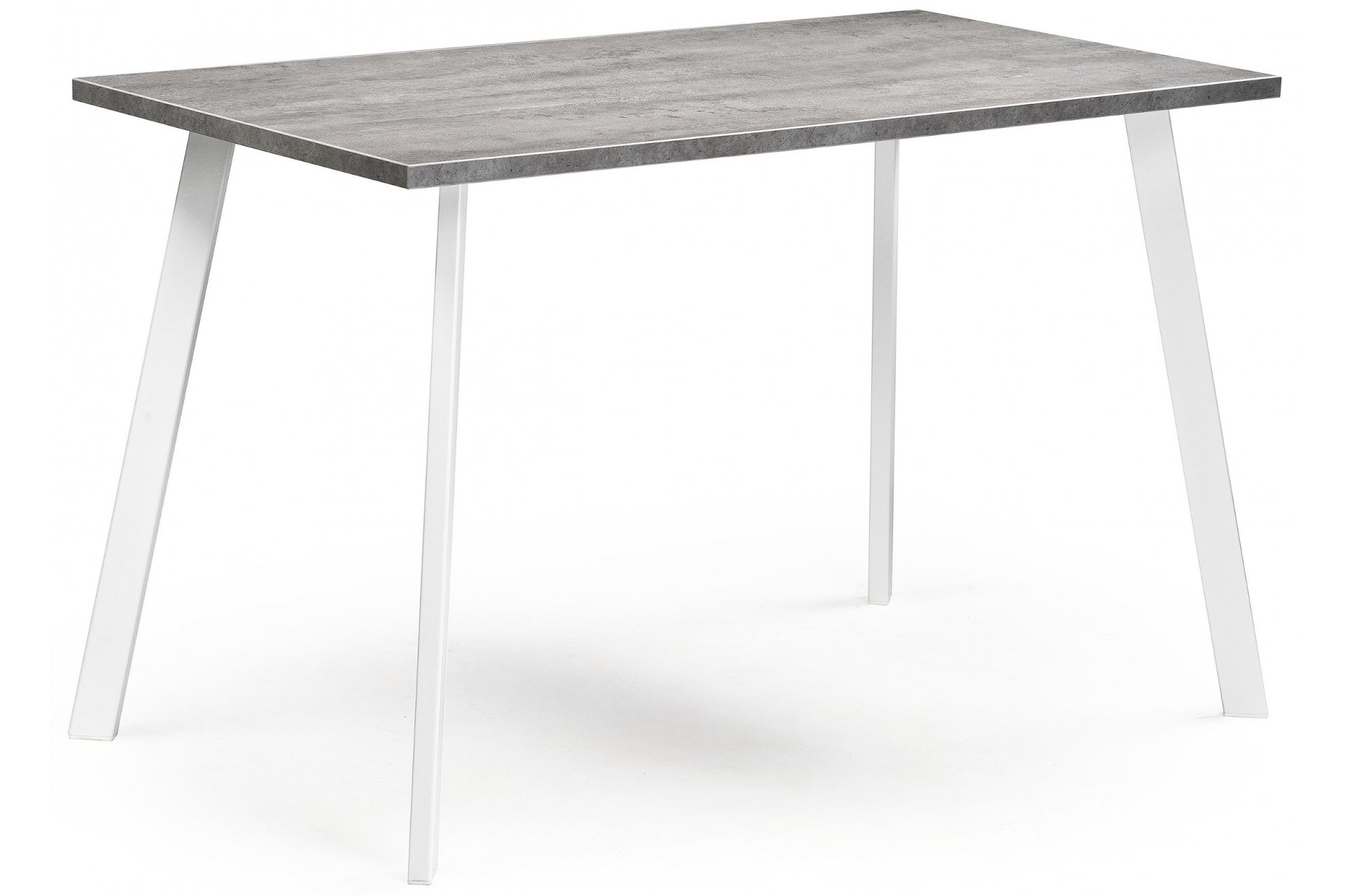 Деревянный стол Тринити Лофт 140х80 бетон светлый / белый матовый