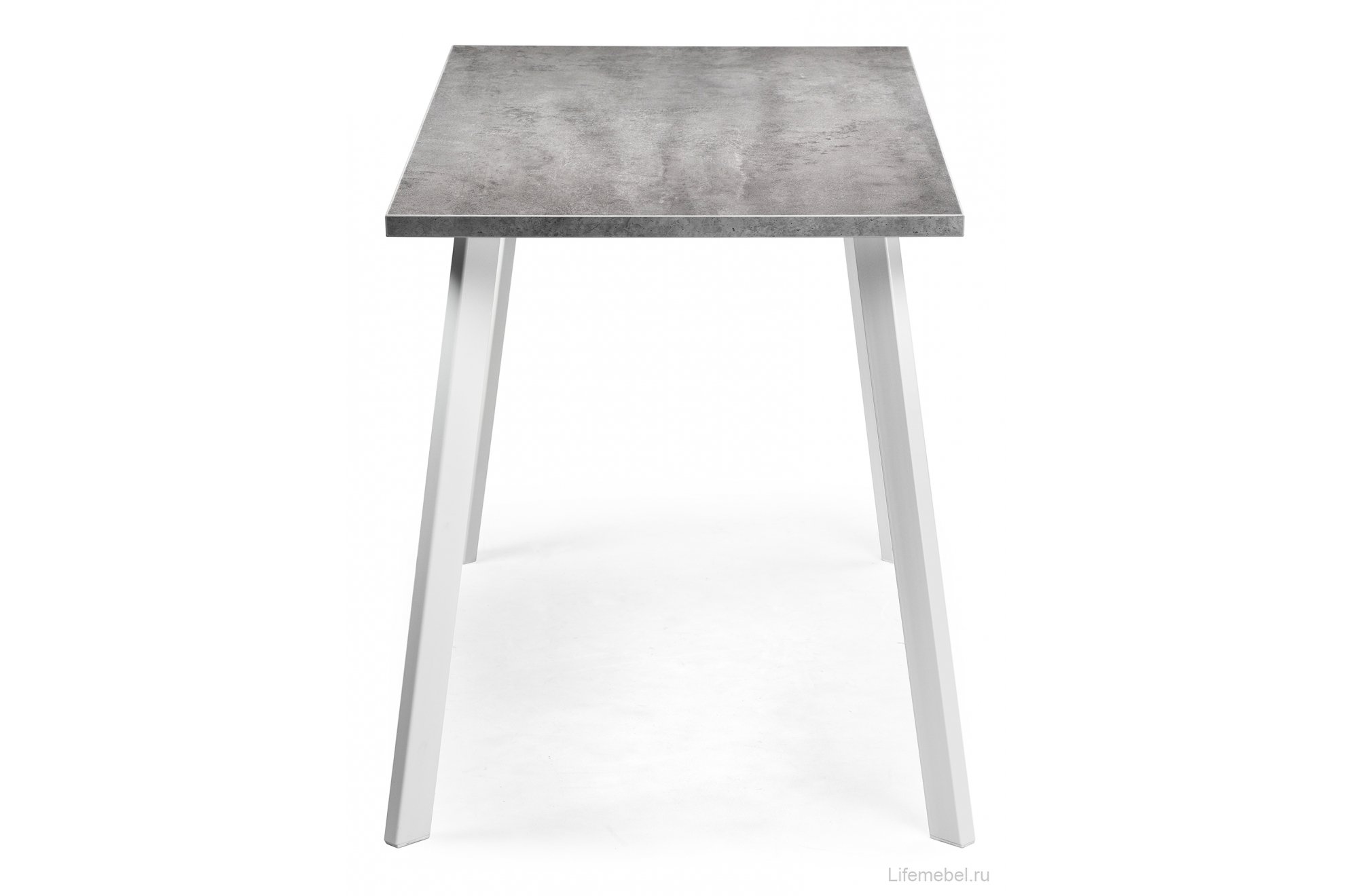 Деревянный стол Тринити Лофт 140х80 бетон светлый / белый матовый
