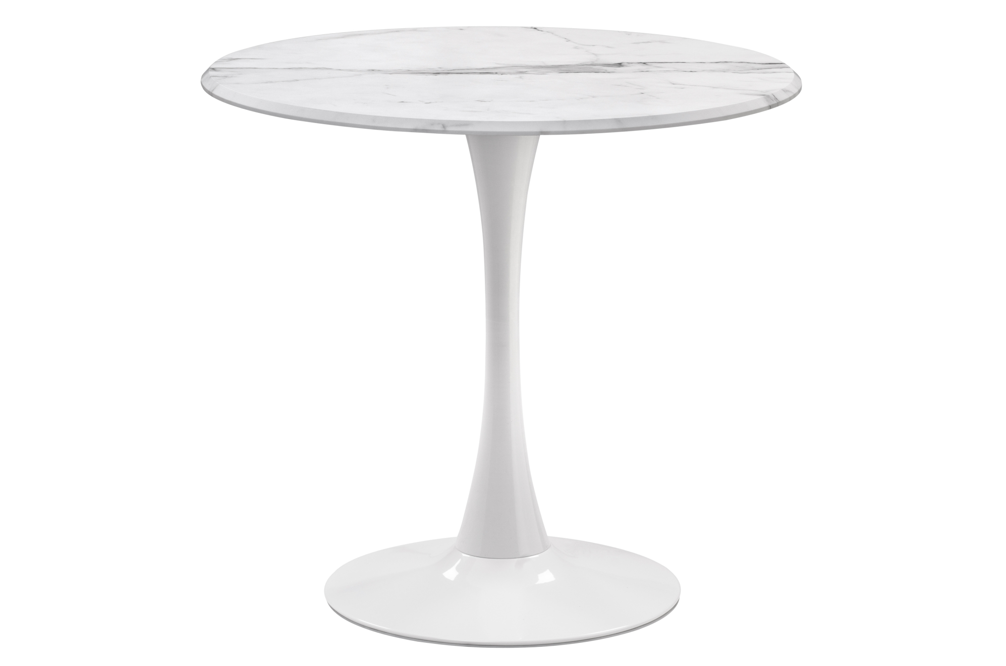 Стол Тулип 80х73 мрамор белый / белый