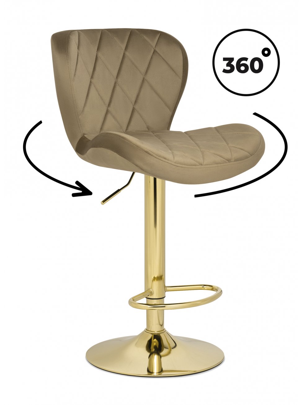 Барный стул Porch dark beige / golden